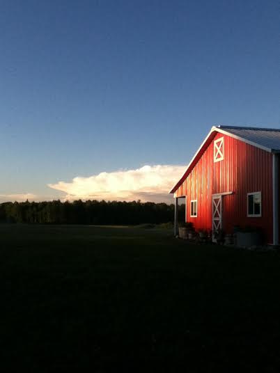 Sunset on the barn