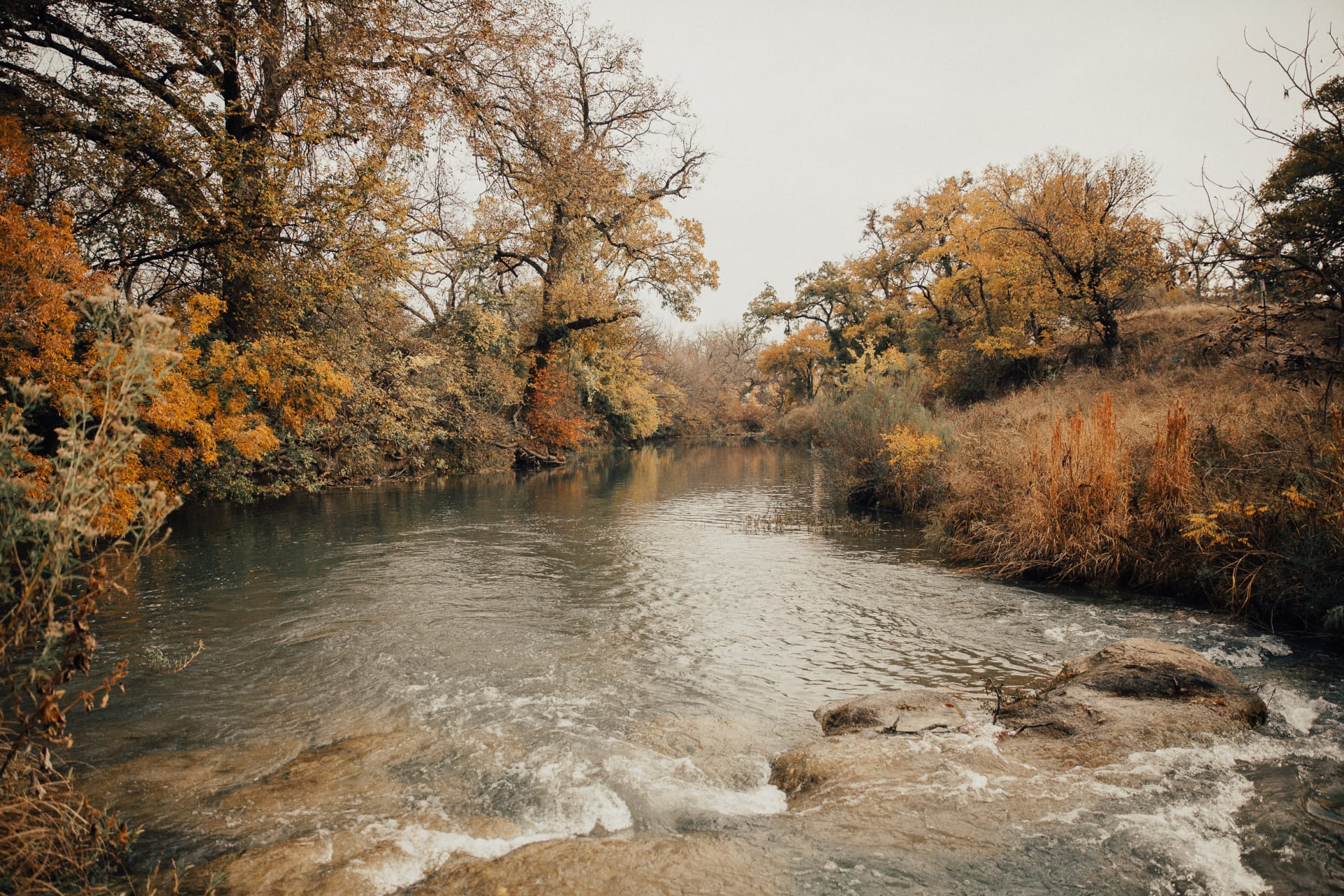 The beautiful view of the San Saba River, just a stone's throw away from camp 