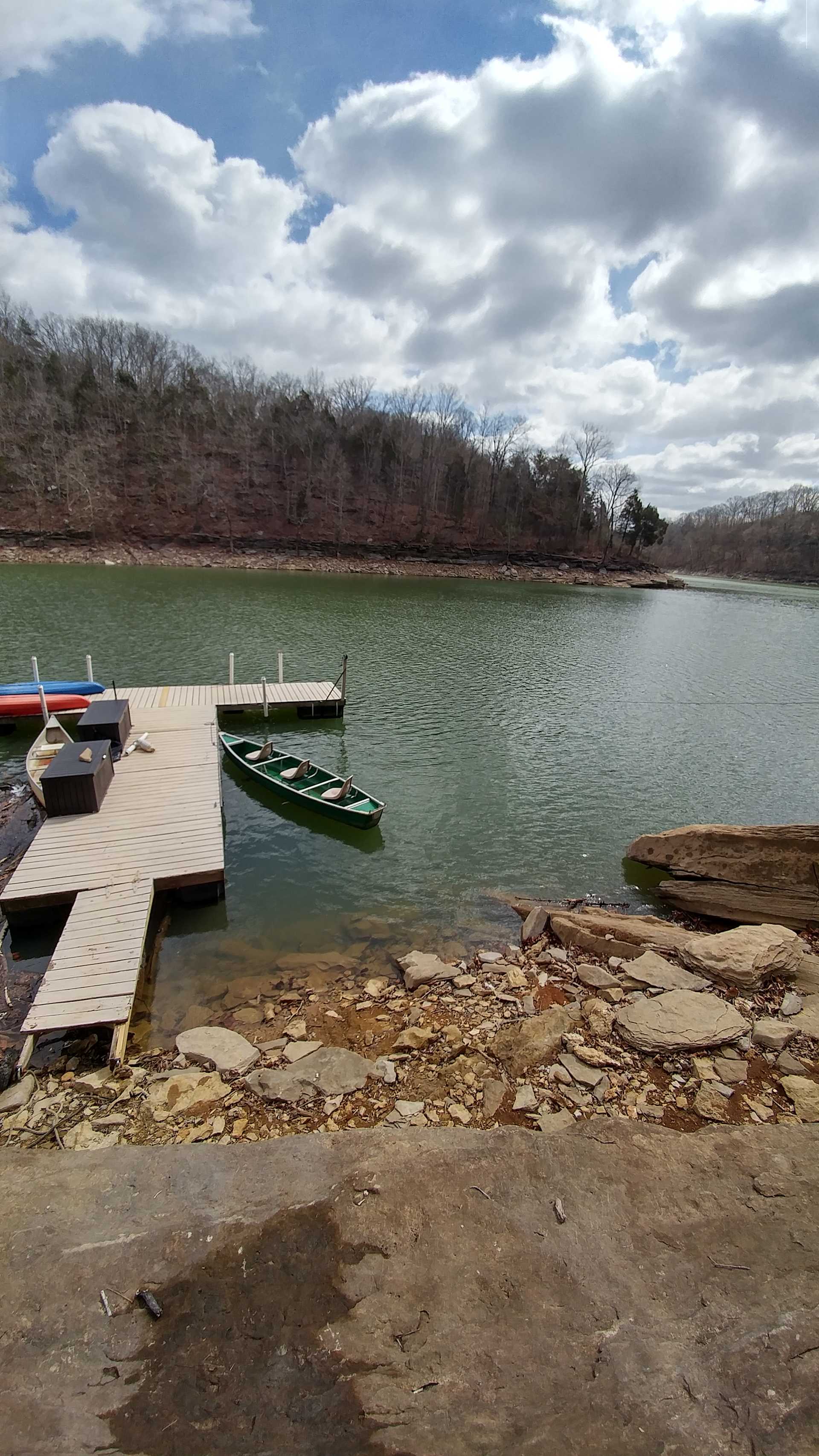 Private dock with kayaks and a canoe for your use. 