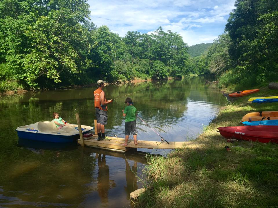 Paddleboat and fishing on the river