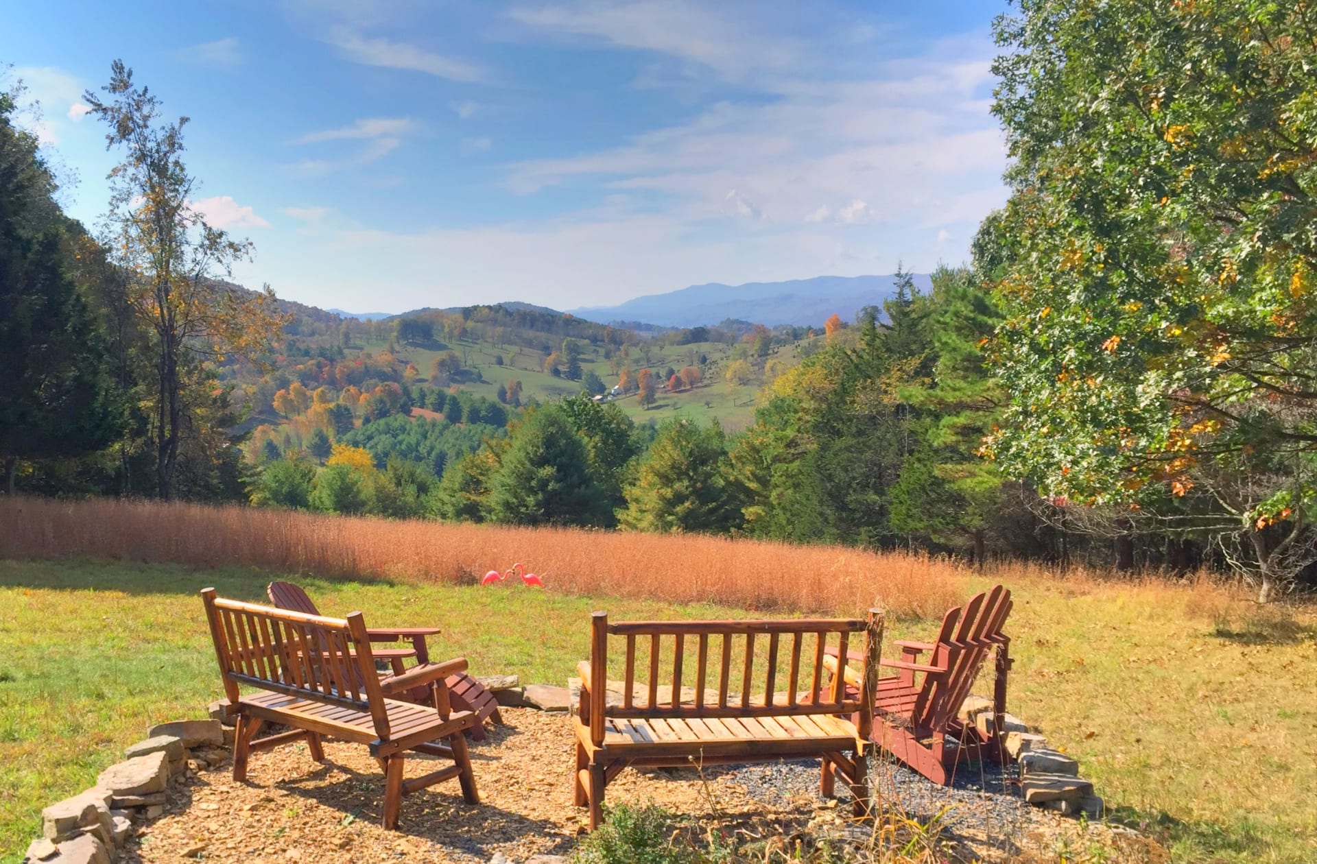 Take a hike on our miles of trails. A favorite destination is our top of the mountain patio with views all the way to VA!