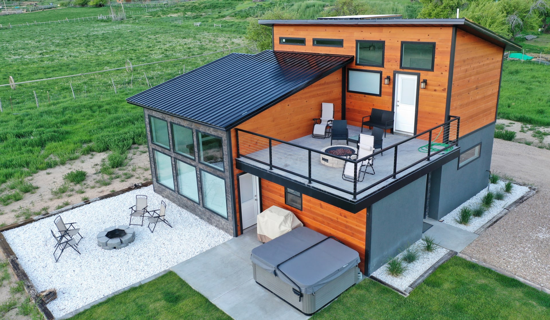 Birds-eye view of our unique cabin!