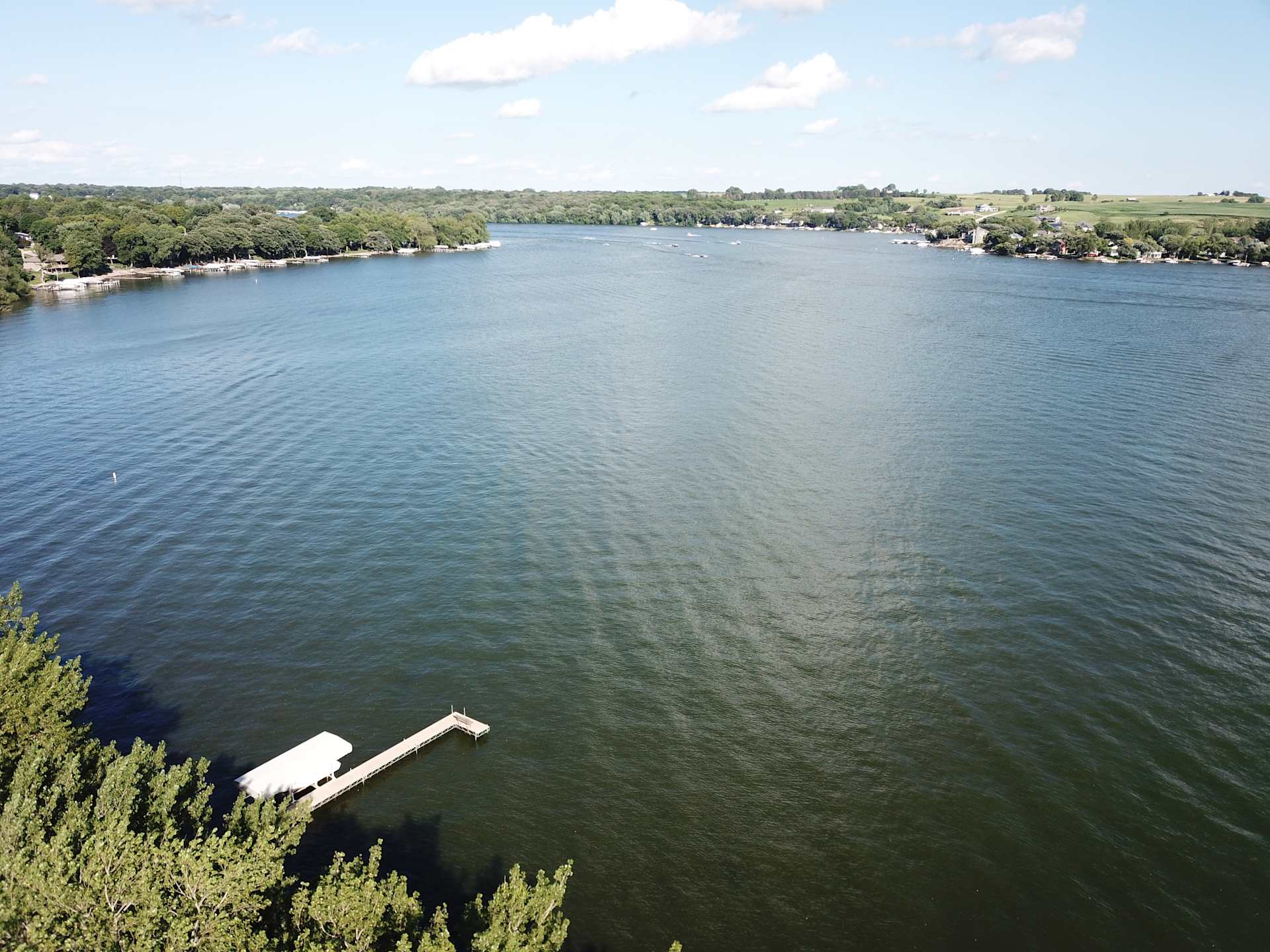 Quarter mile of waterfront with 2 docks. 