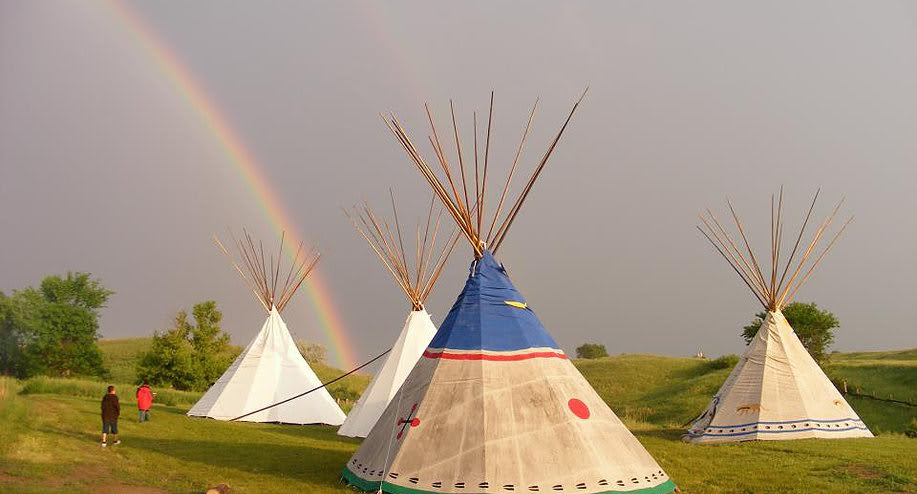 Views of the outside of our tipis