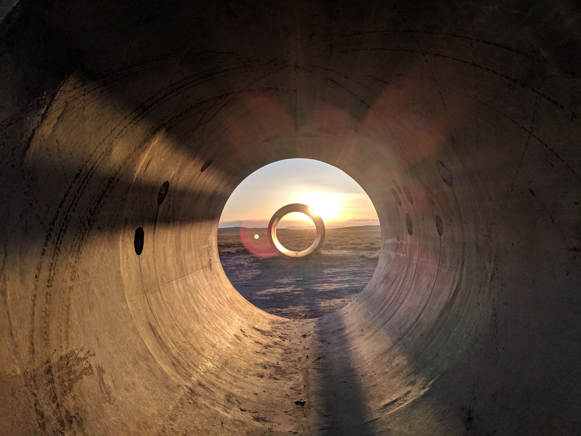 At the end of December, the cold morning sun realigns with the Tunnels.