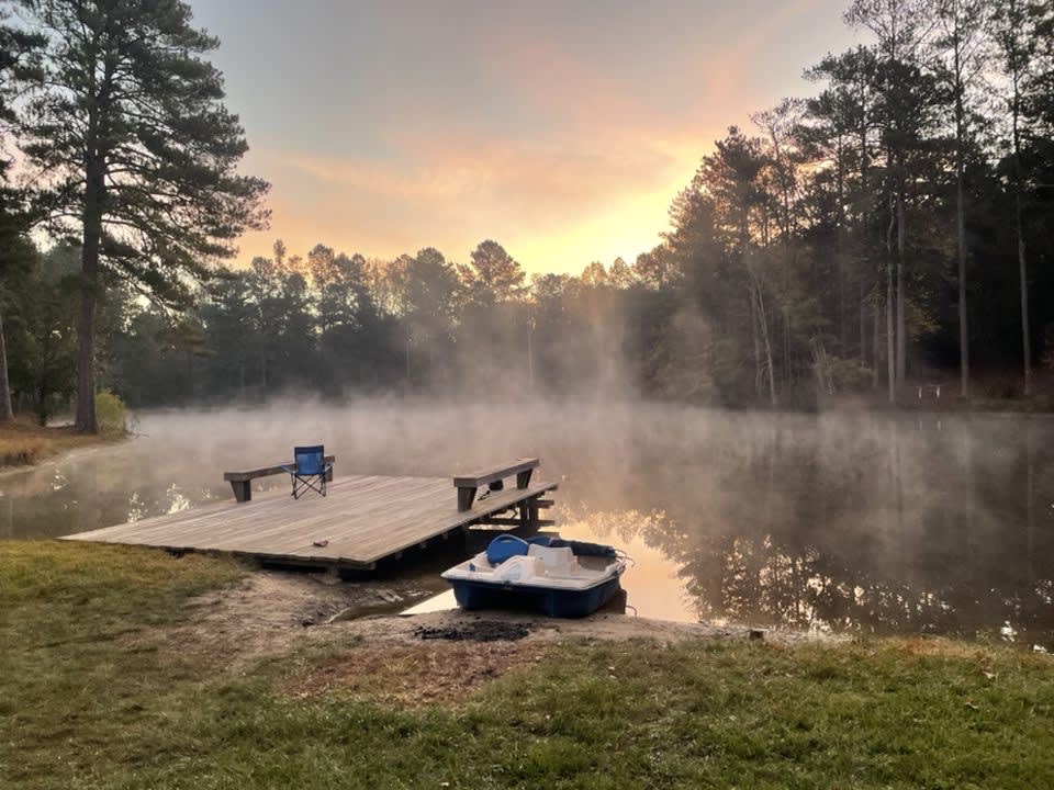 Beautiful sunrise on the pond 