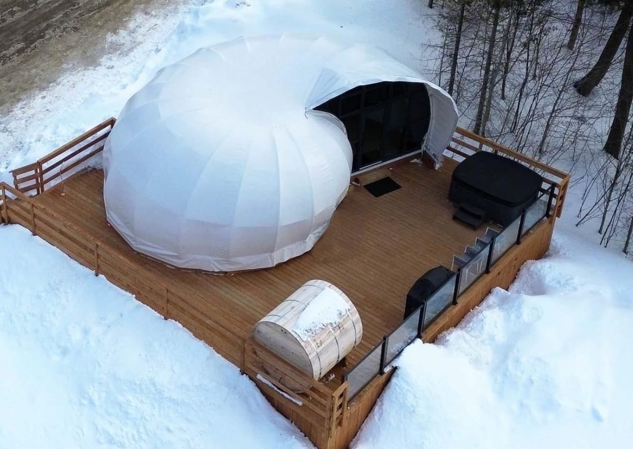 SNAIL DOME BEL AIR TREMBLANT - Hipcamp in Lac Simon, Quebec