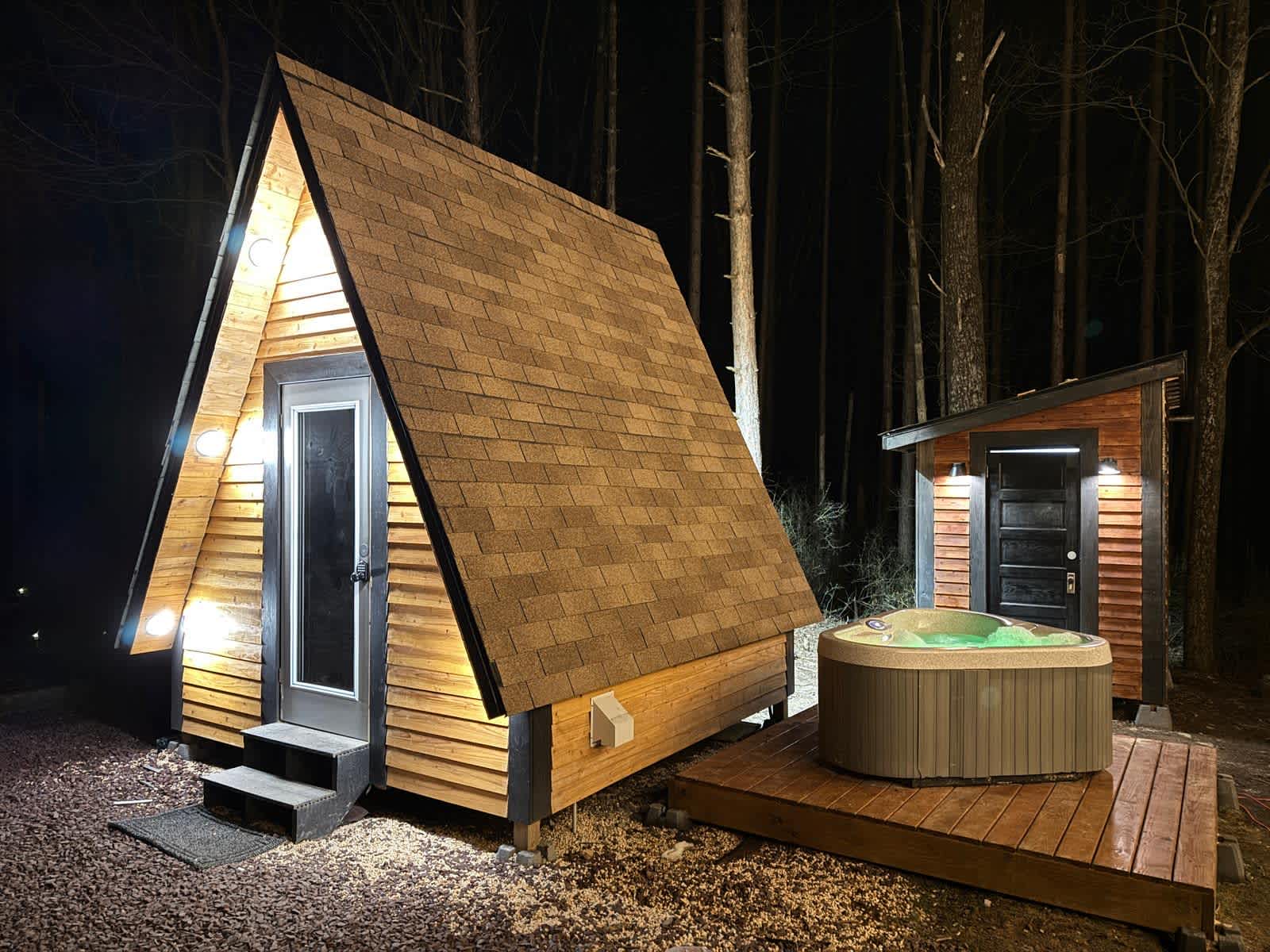 Tiny A-Frame W/ Heat/AC Hot Tub Hipcamp in Newfoundland