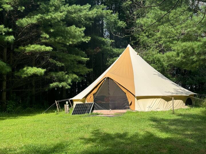 Scandyland Bell Tent Retreat Hipcamp in Scandinavia, Wisconsin