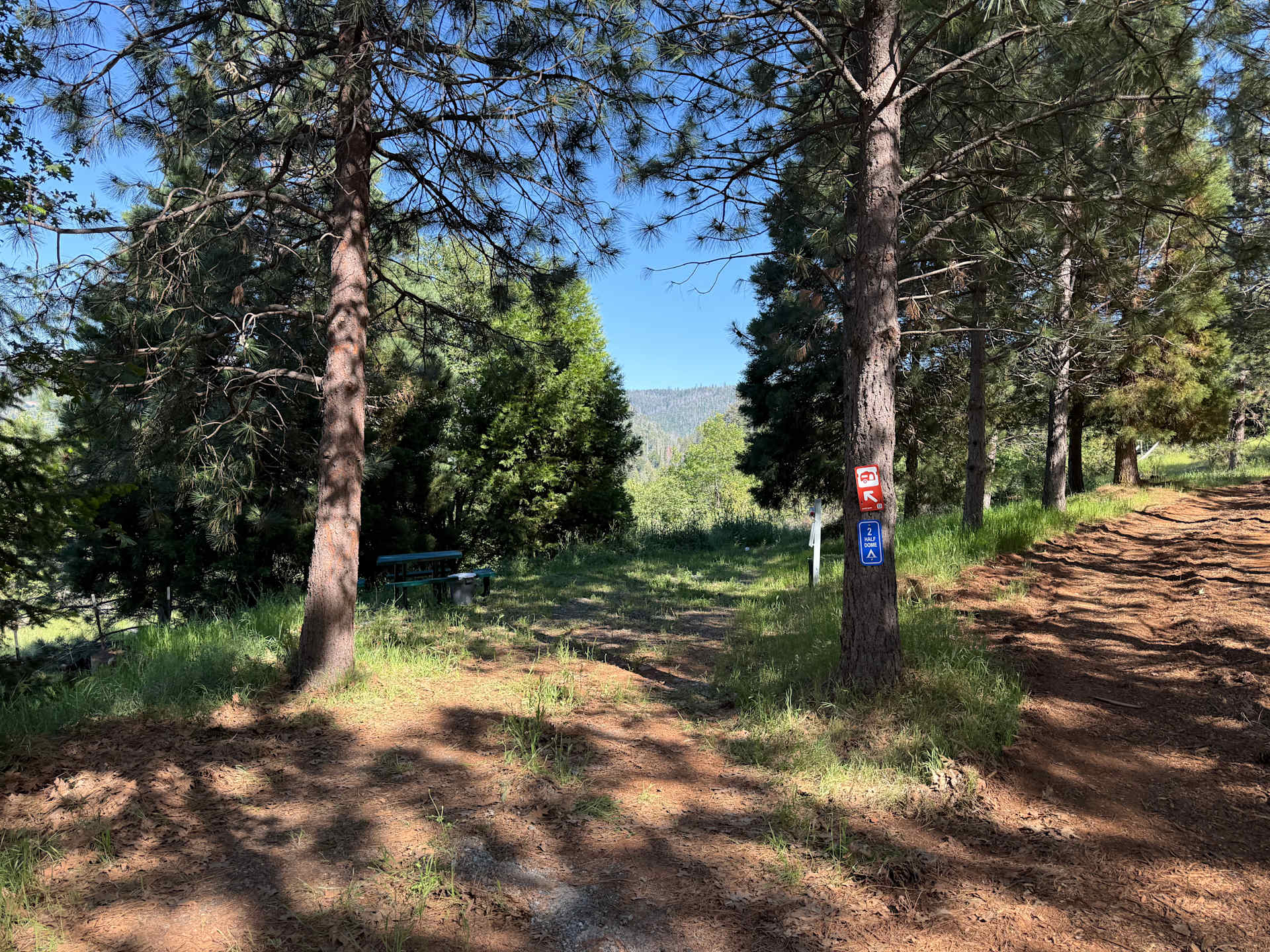 The entrance to your campsite, noticed the labeled sign