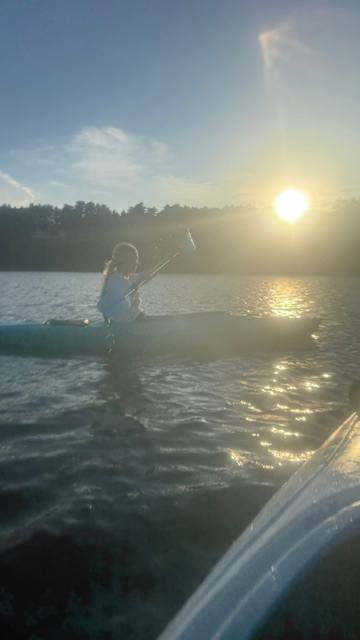 Kayaking at sun set