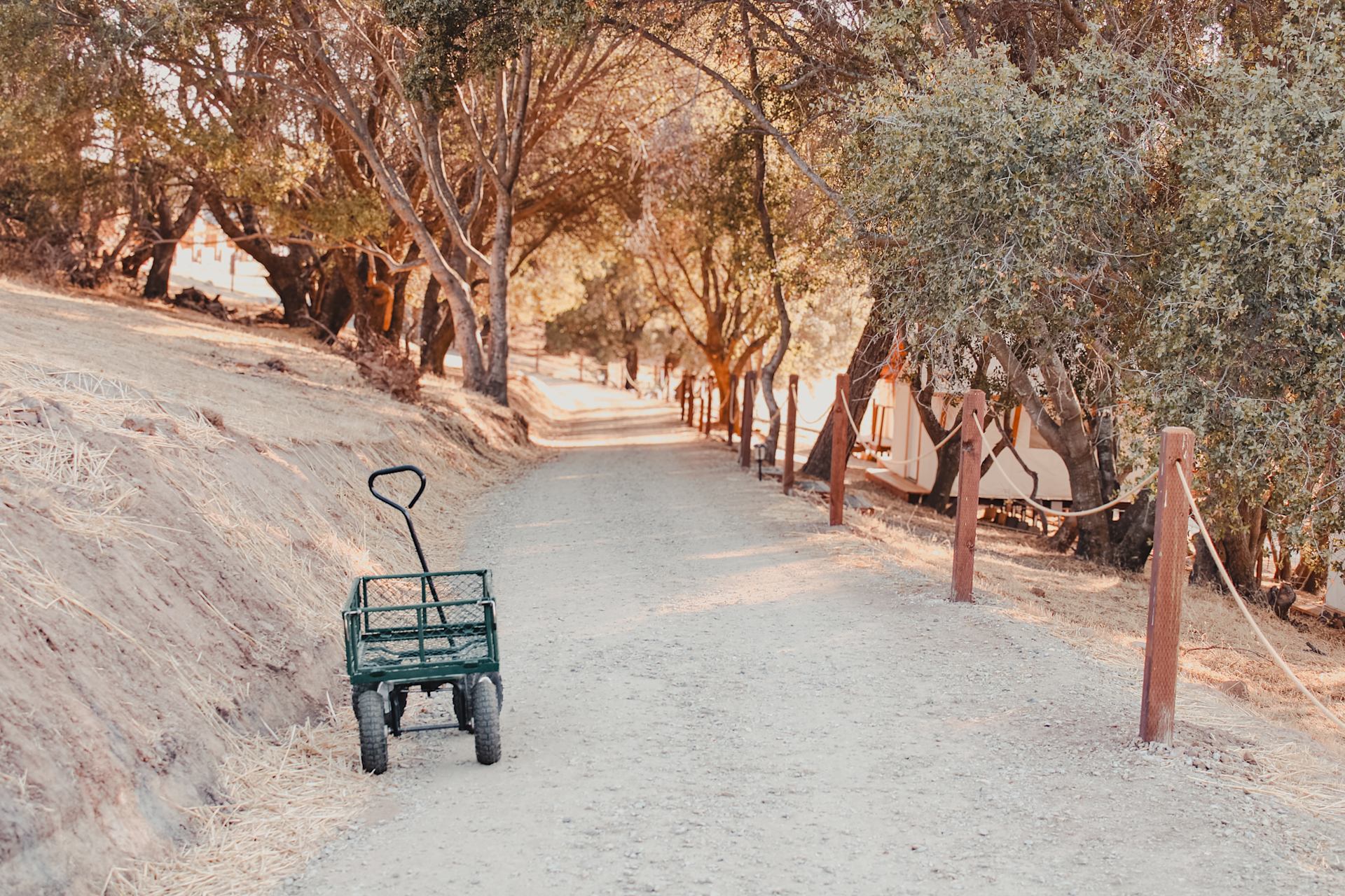 You get a little cart (that works awesome!) to get your items from your car to the cabin