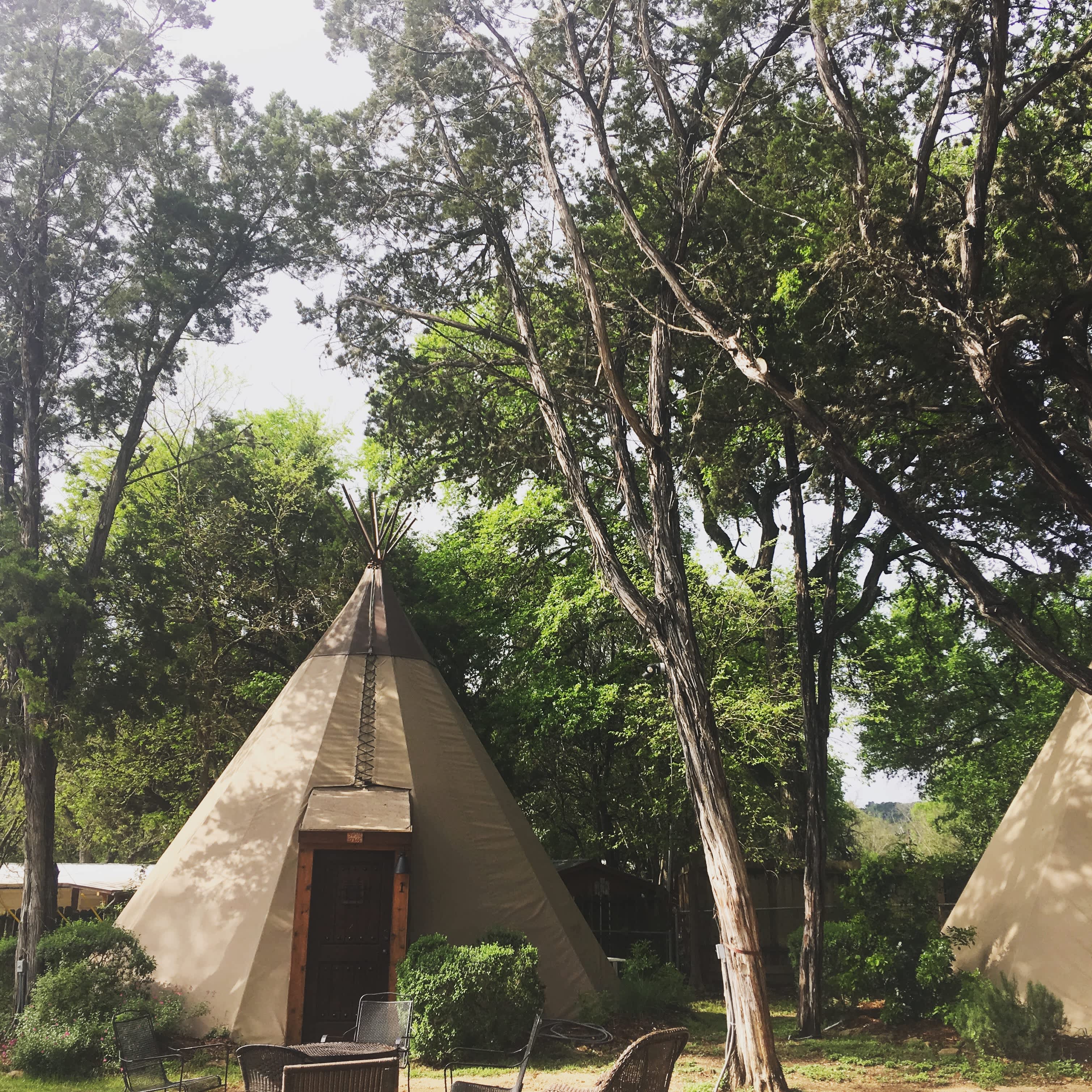 Tipis on the Guadalupe Hipcamp in New Braunfels, Texas
