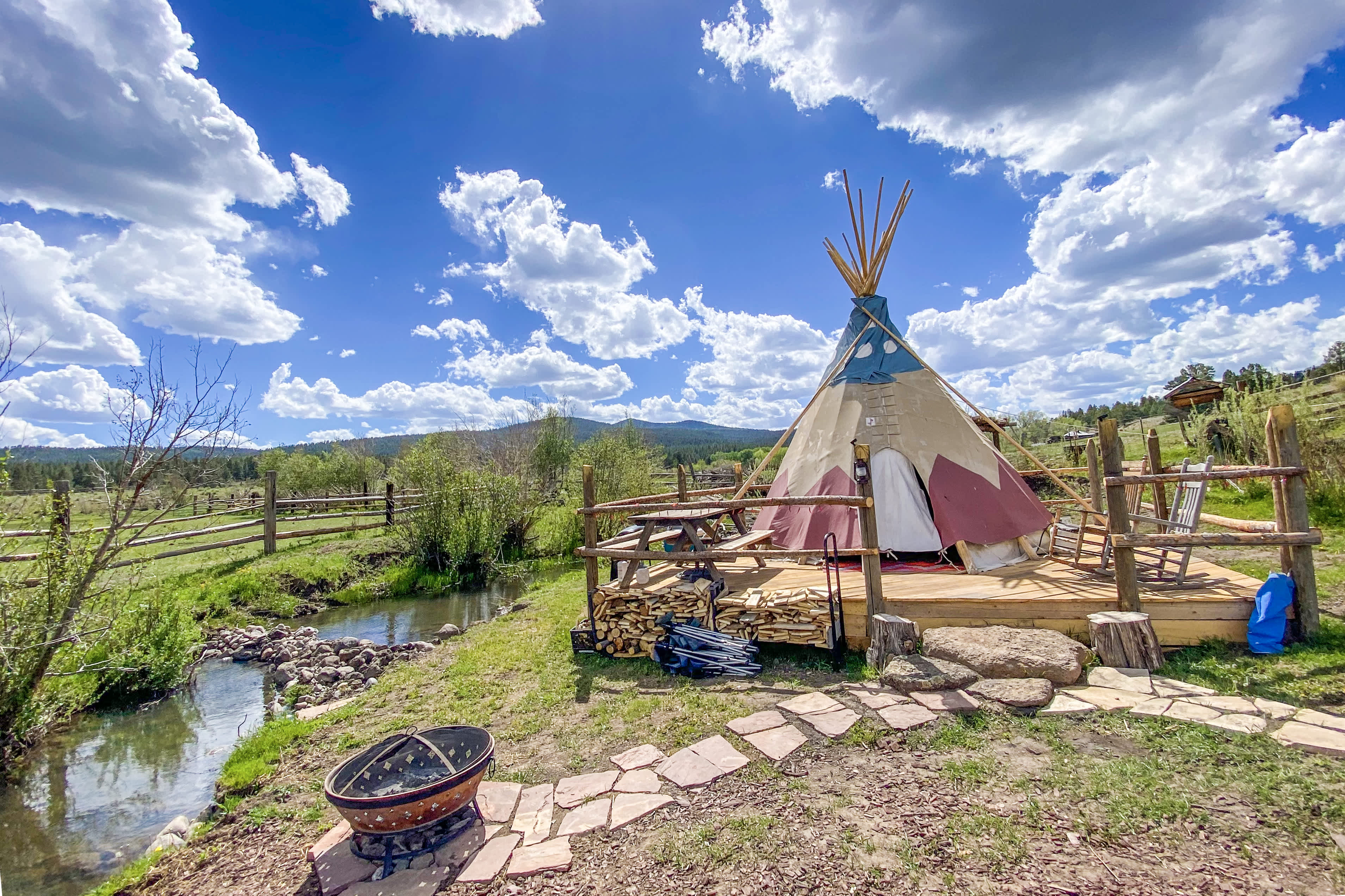 Creekside Glamping Tipis Hipcamp in Tres Piedras, New Mexico
