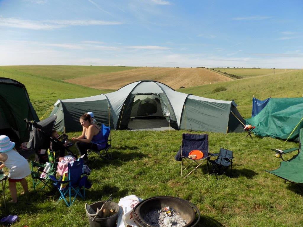 Grass camping pitch