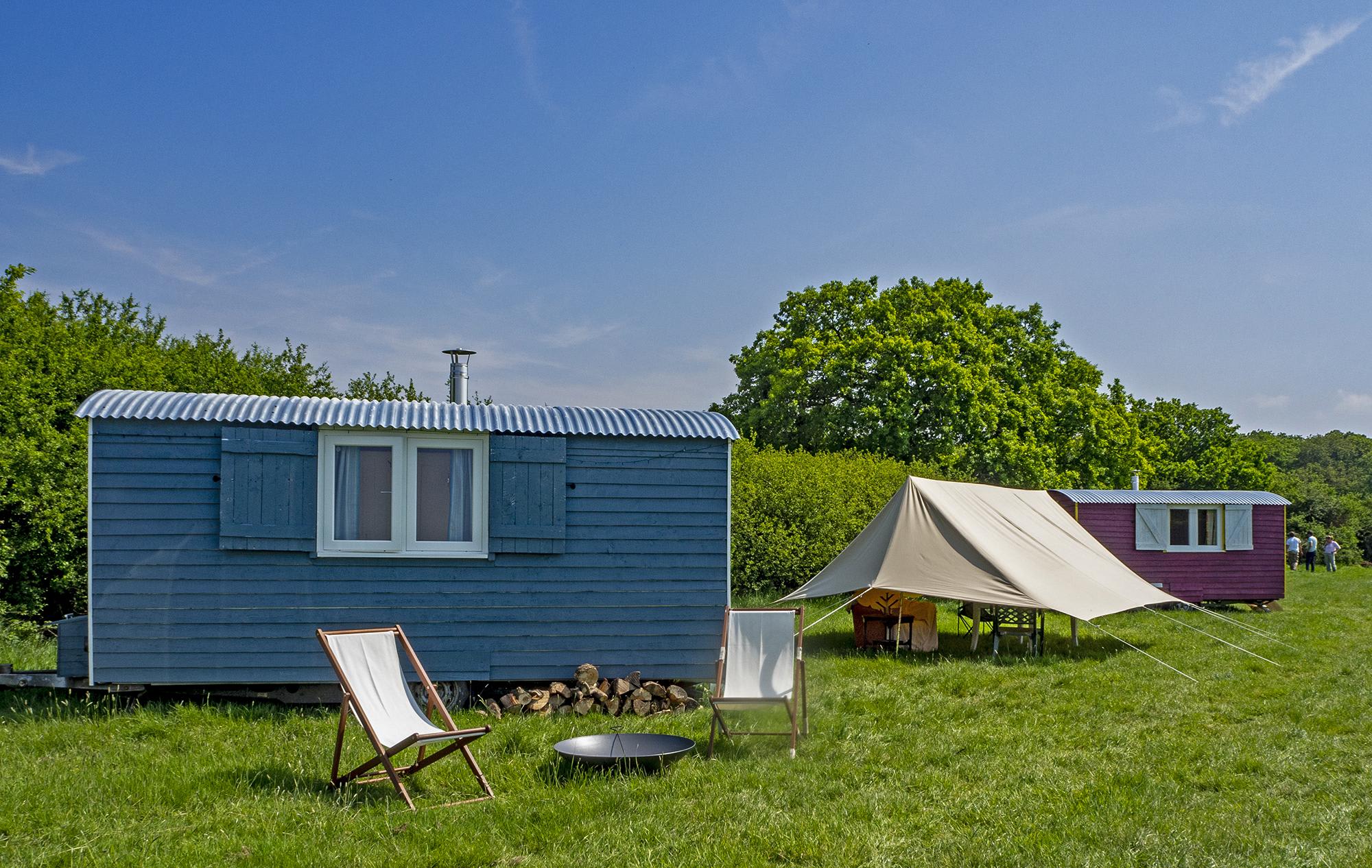 Ellenden Farm Glamping is near Whitstable in Kent and is home to three shepherd’s huts and two bell tents.