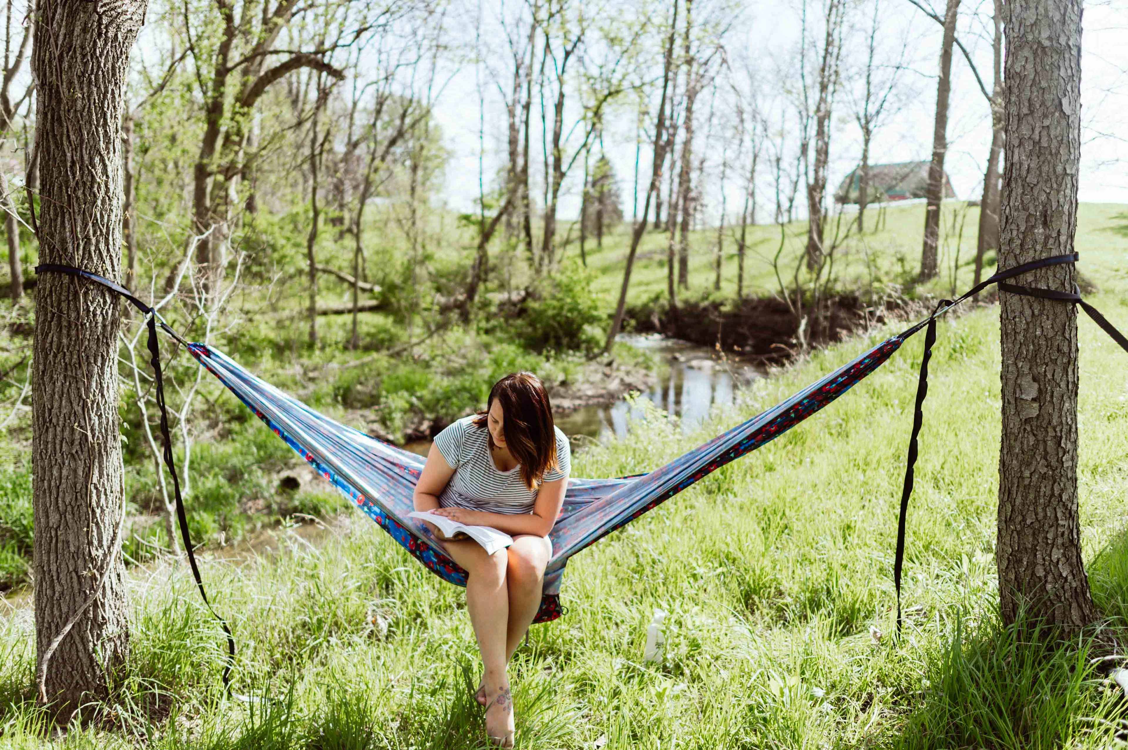 We LOVED hammocking near the creek!