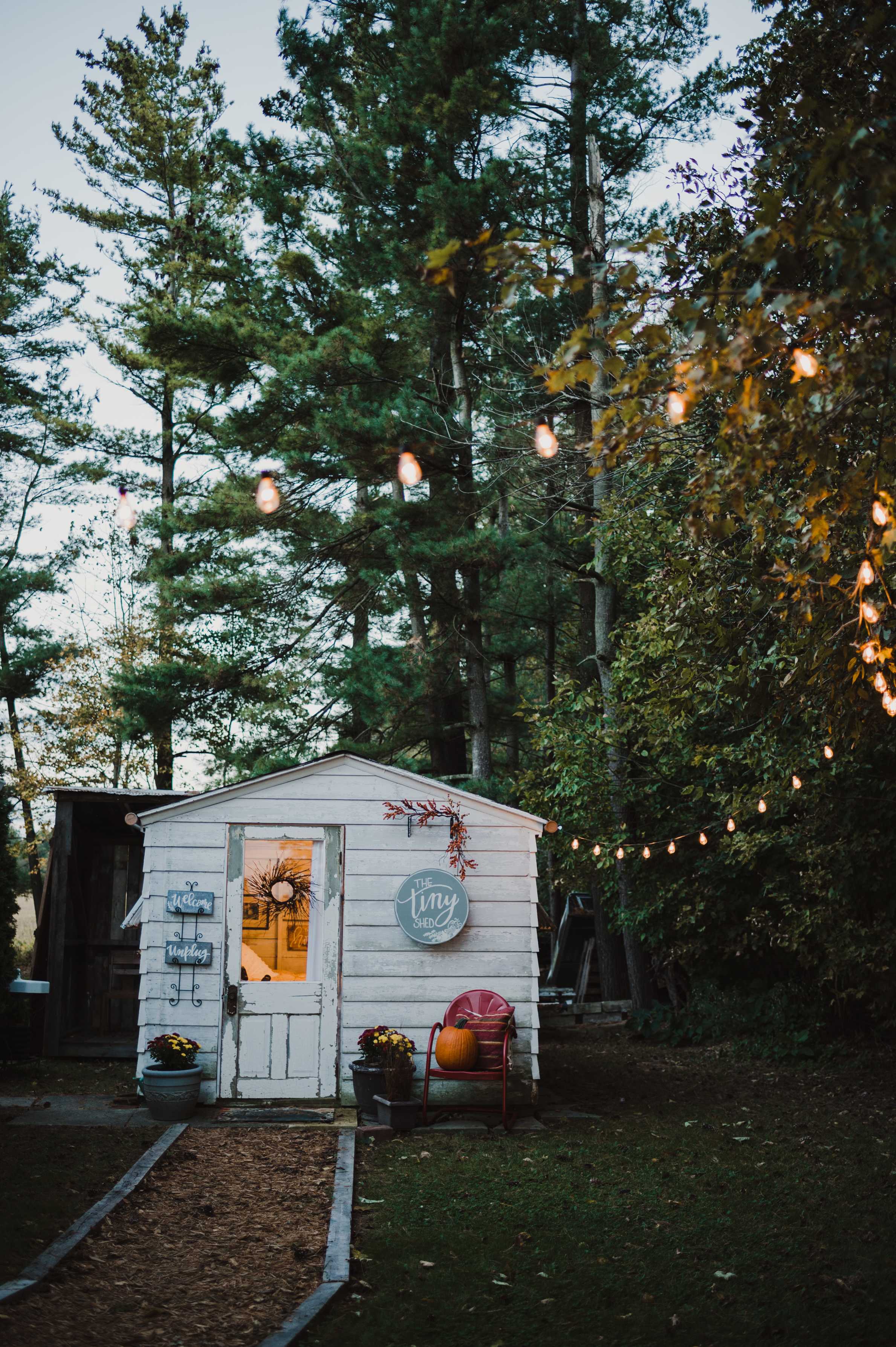 Nightfall at The Tiny Shed is magical.