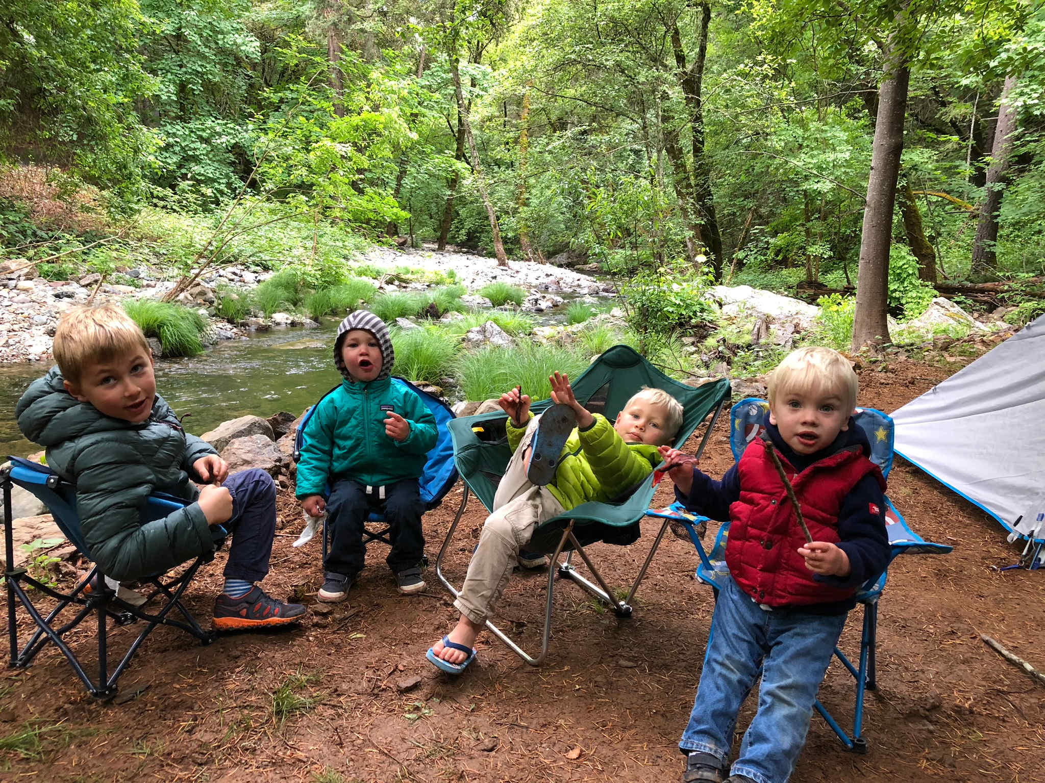Hanging by the creek at site 14