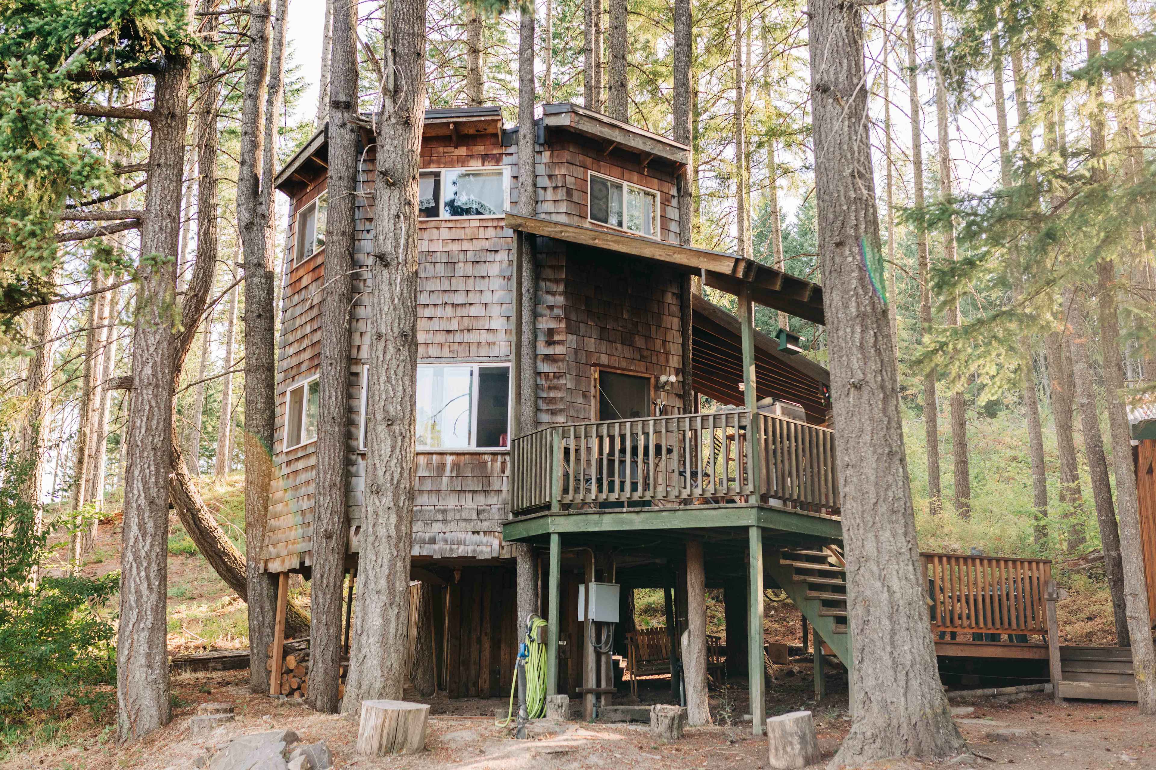 Stairs both into the treehouse and up to the bedroom, but oh so worth it! 