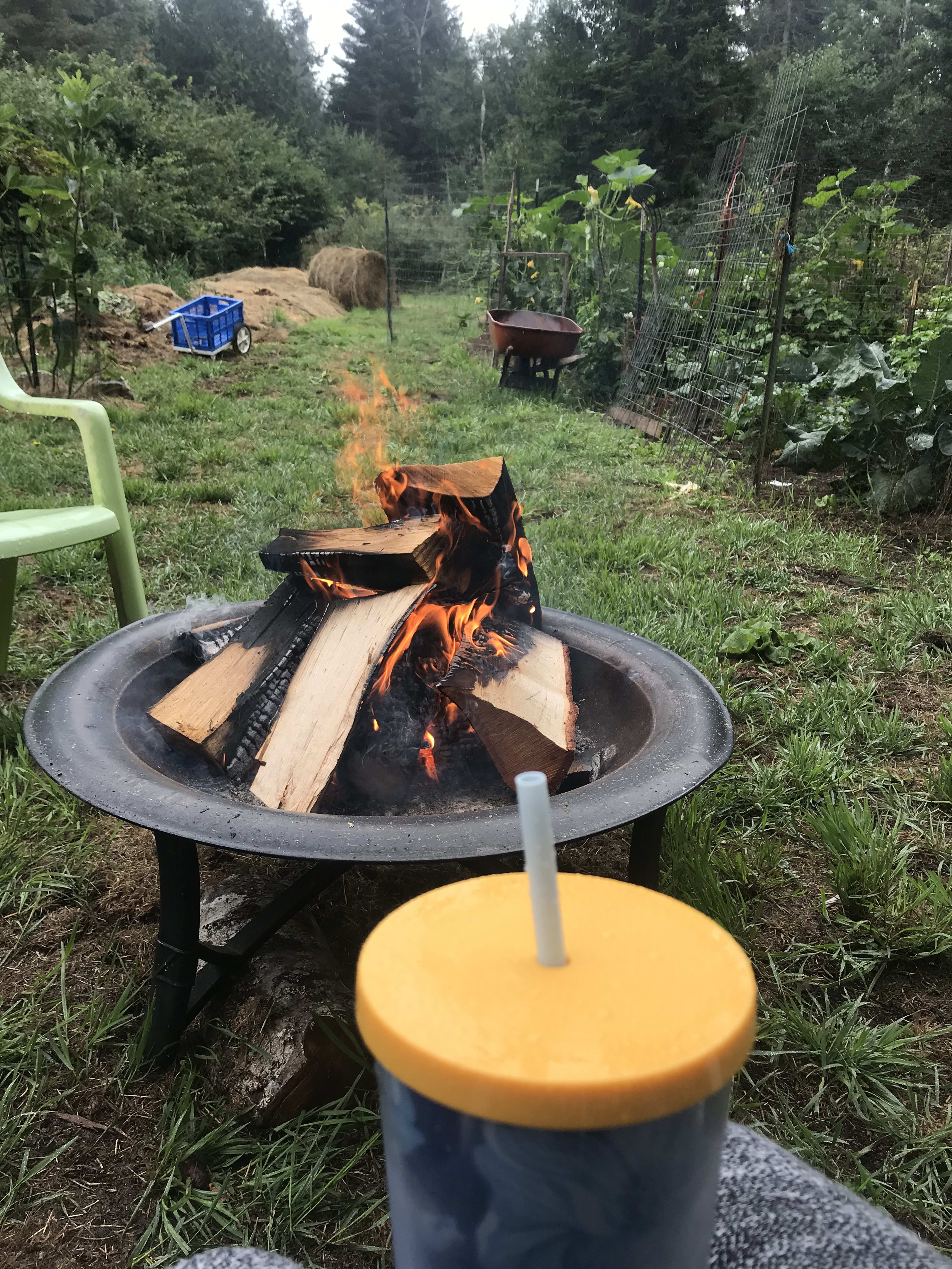 Cocktail hour and campfire 