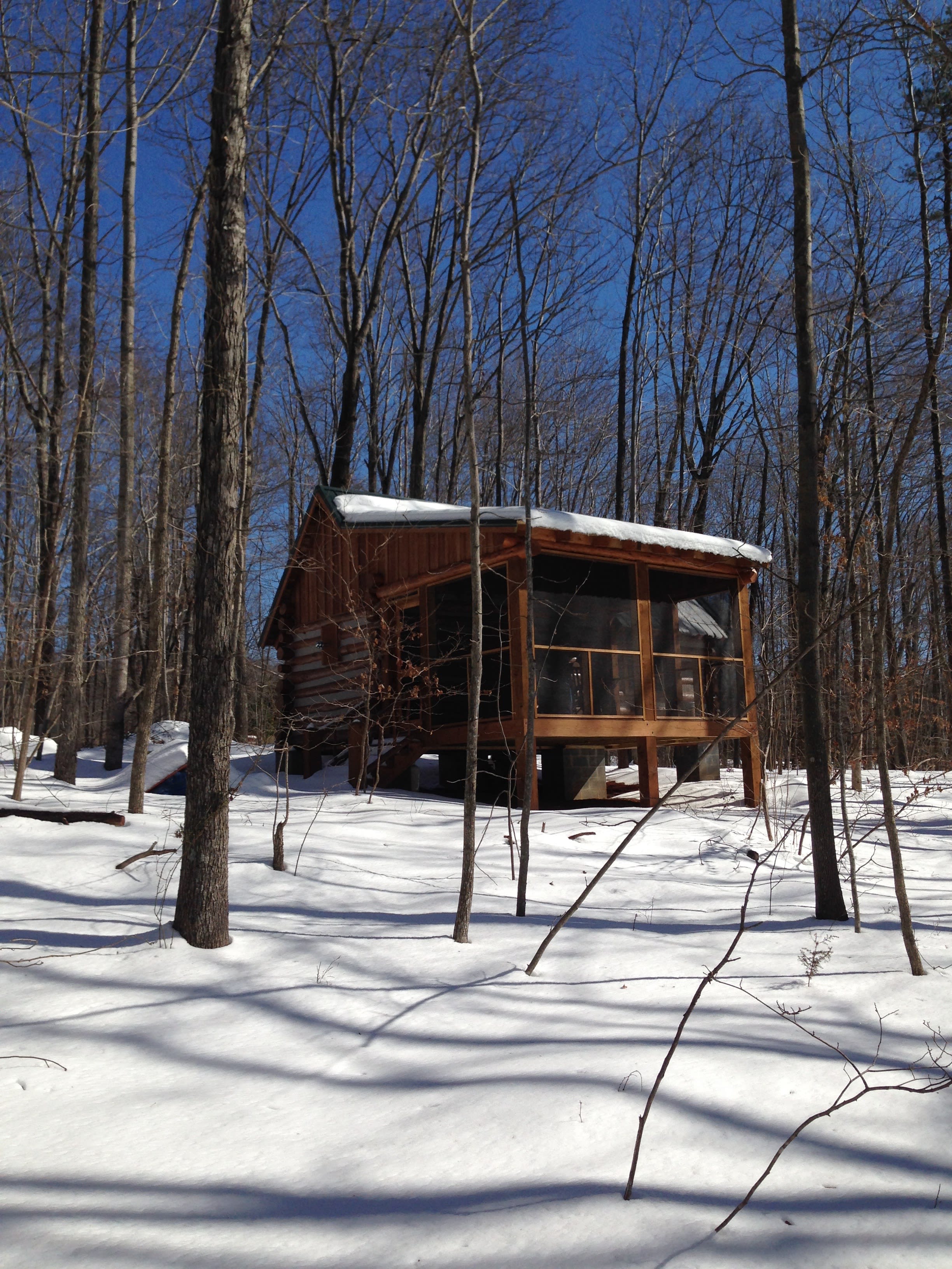 The cabin in winter