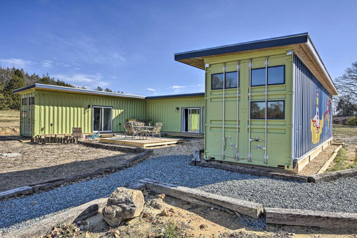 Rent 1 or all 3 shipping containers converted into tiny houses.