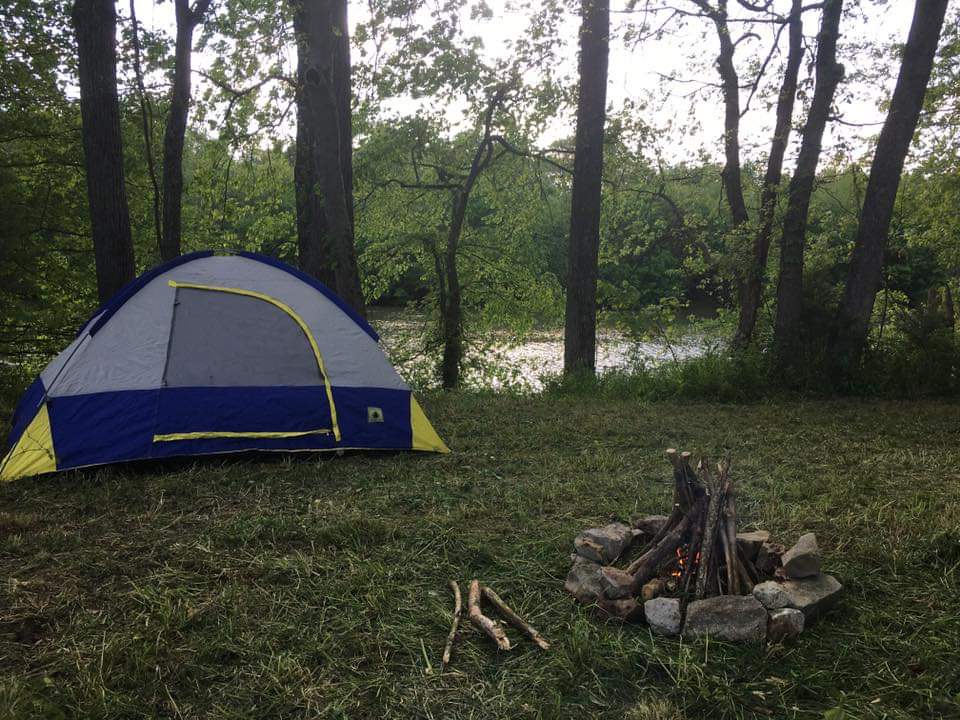 This is our "Rose Bud" Campsite looking west. Over looking Drakes Creek.