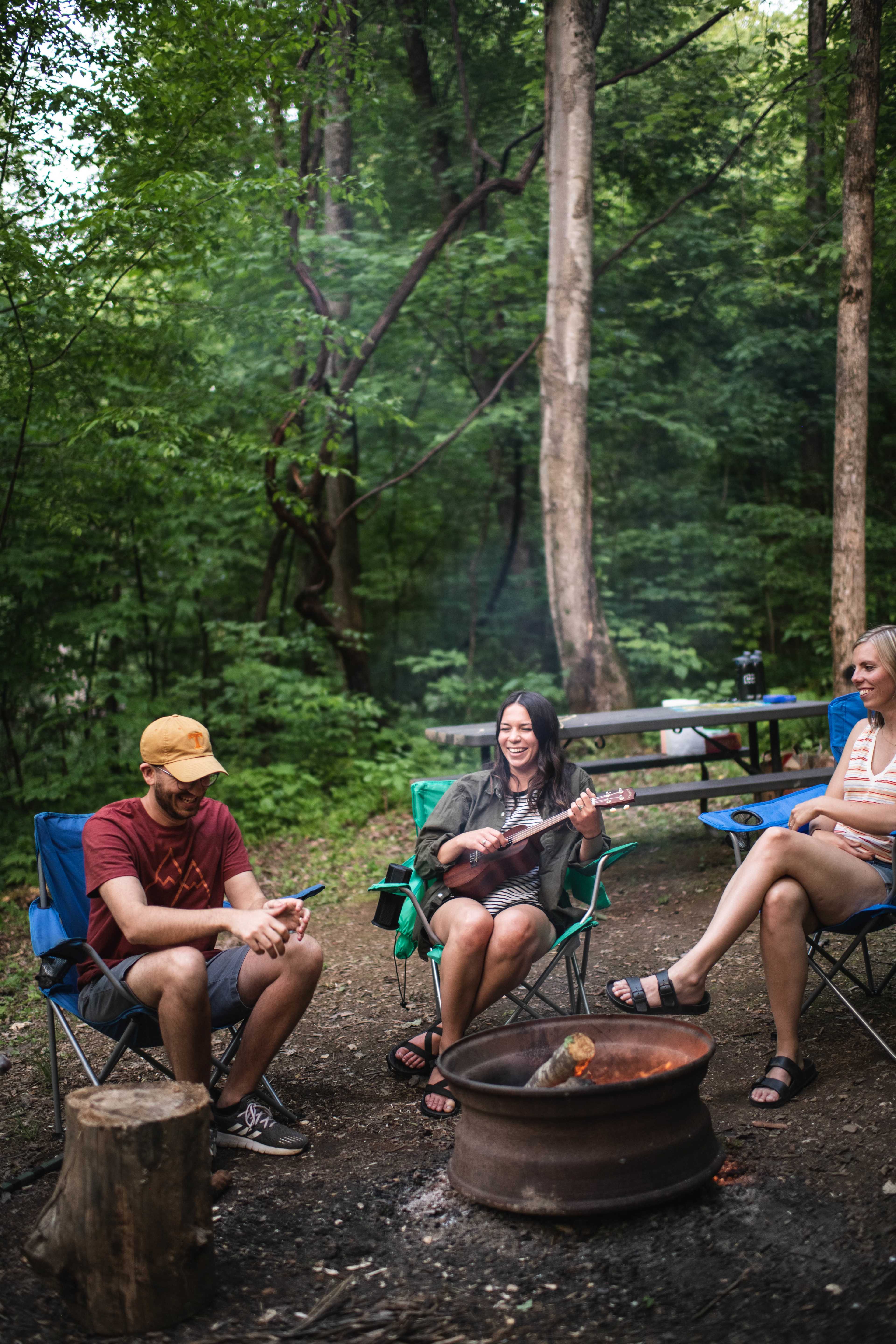 A little campfire serenading.