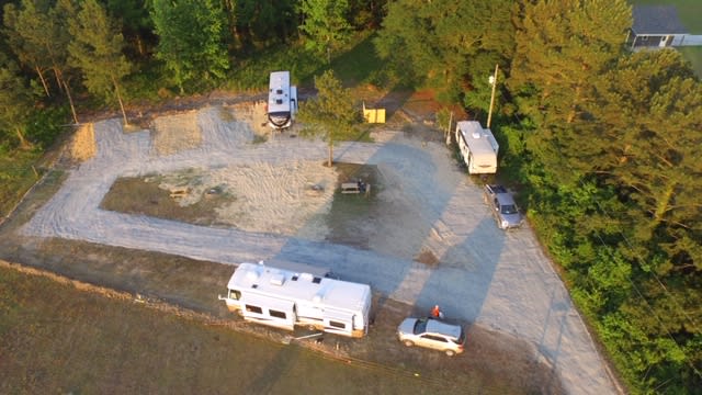 Spots available in camping area for Class A, Travel Trailer and tent Camping.