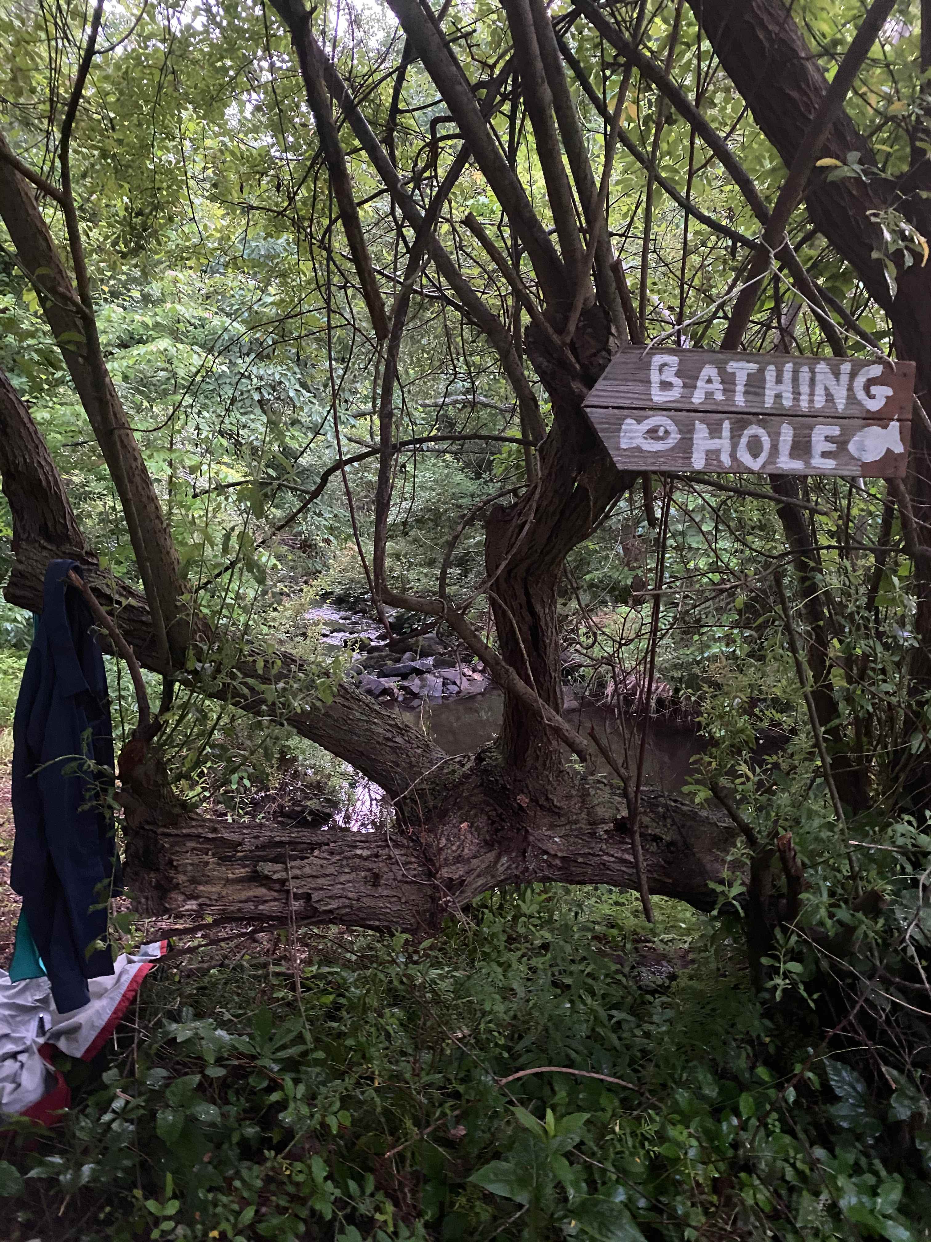 Bathing hole on property was perfect for cooling down on a hot day