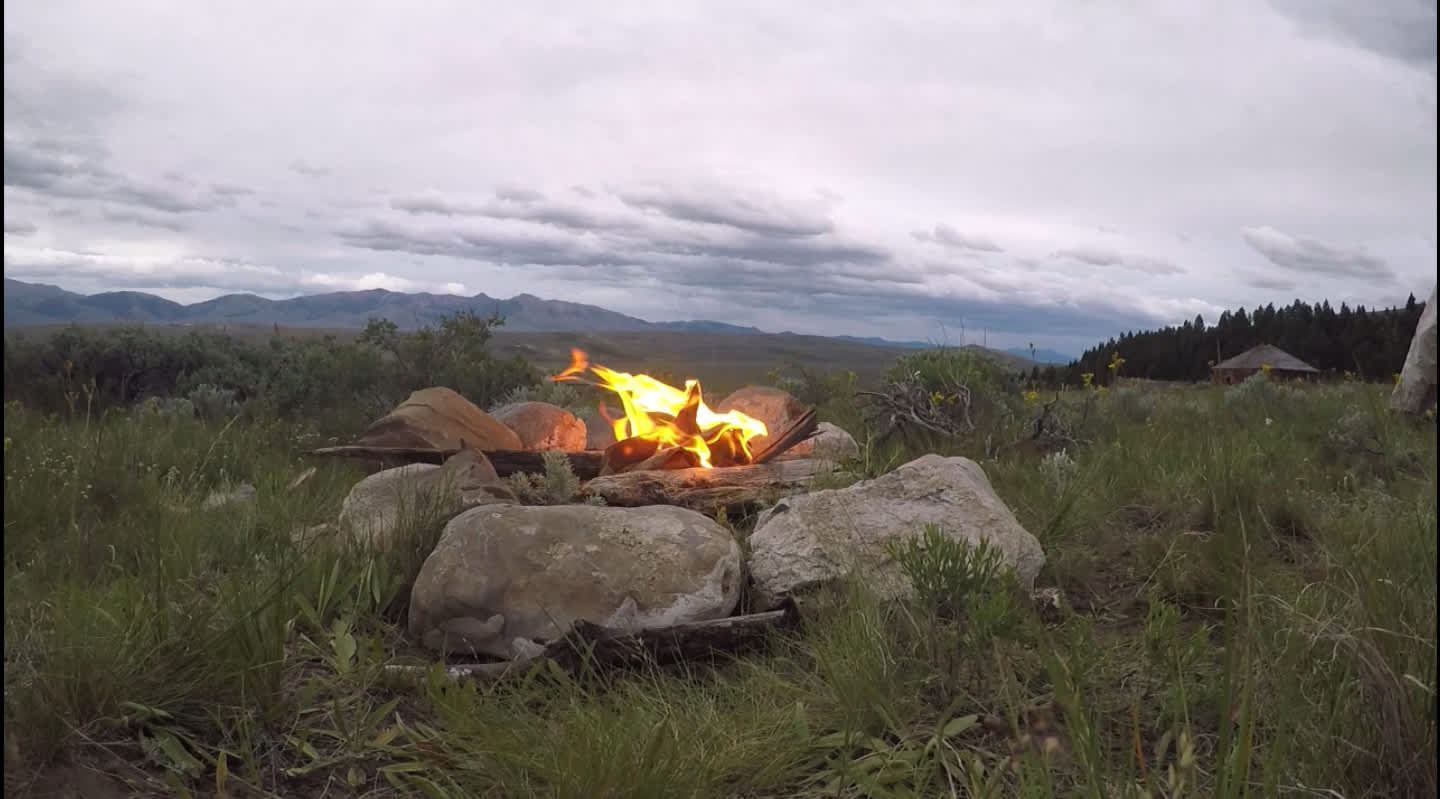 The firepit on the campsite.