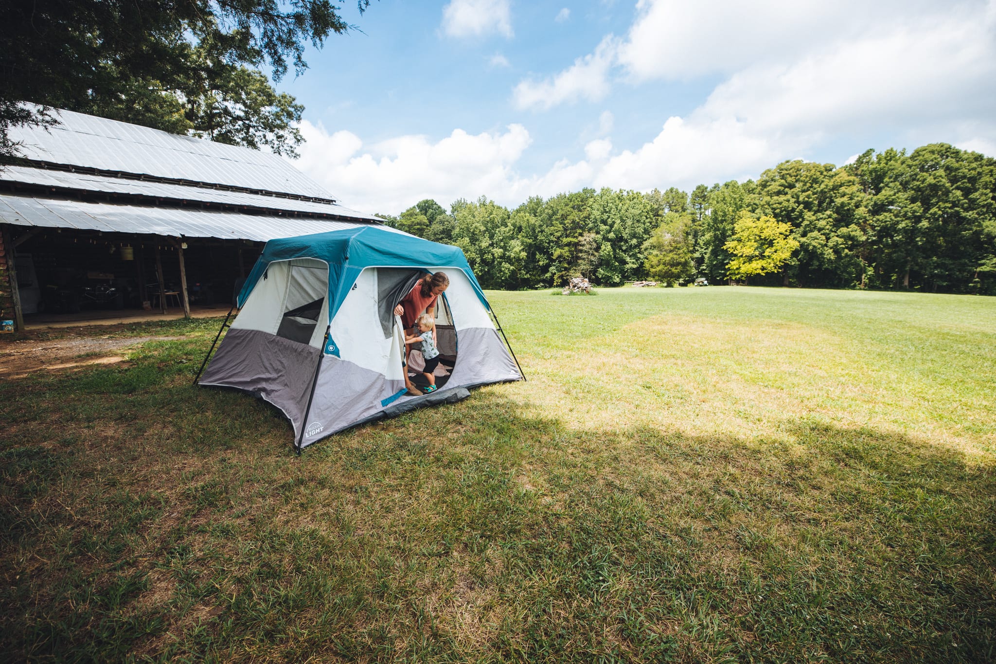 Set up your tent near the barn (kitchen + bathrooms) or near the back of the property for more privacy. Room to roam!