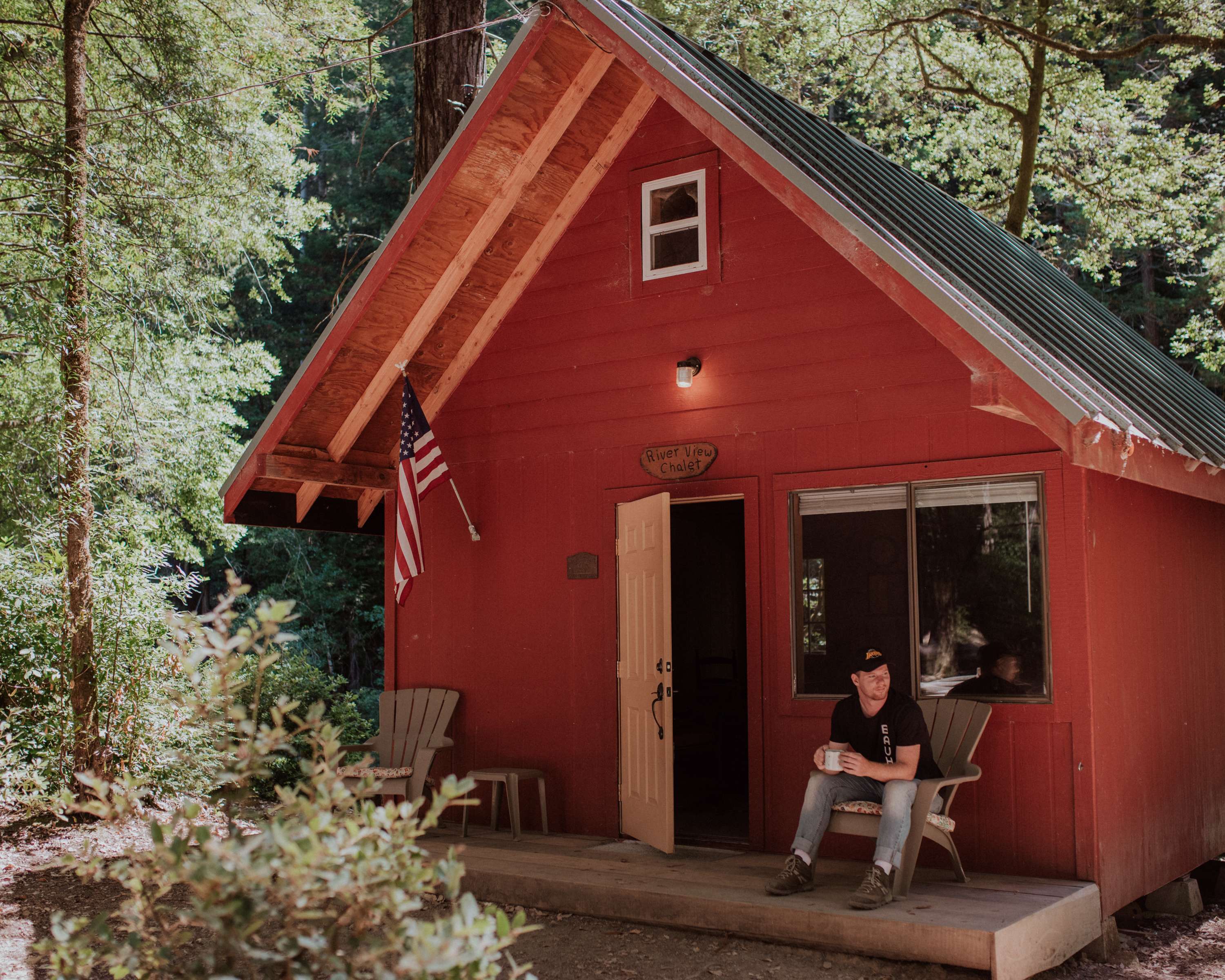 Watching the world go by from the front porch.