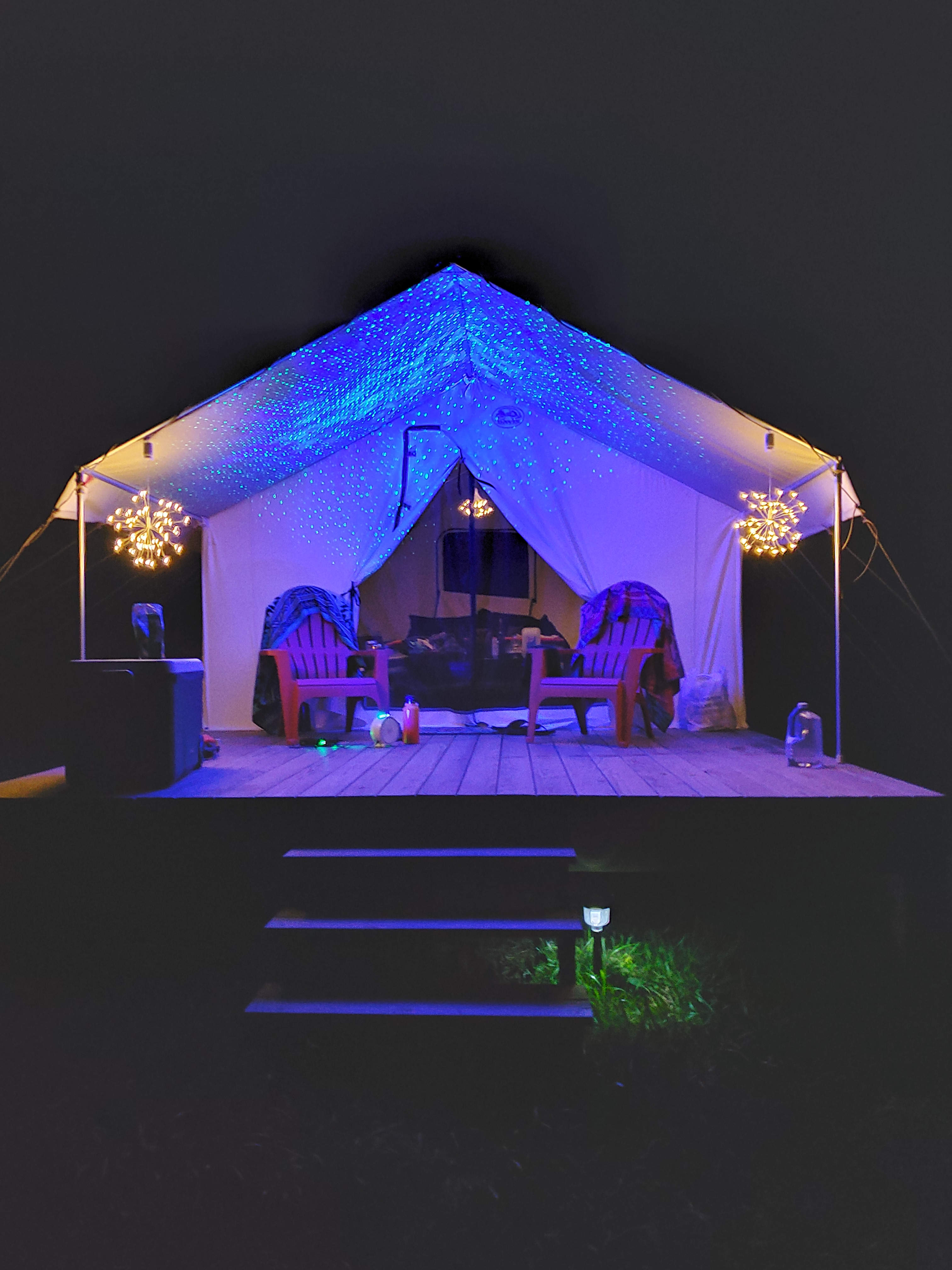 our tent with lights we brought