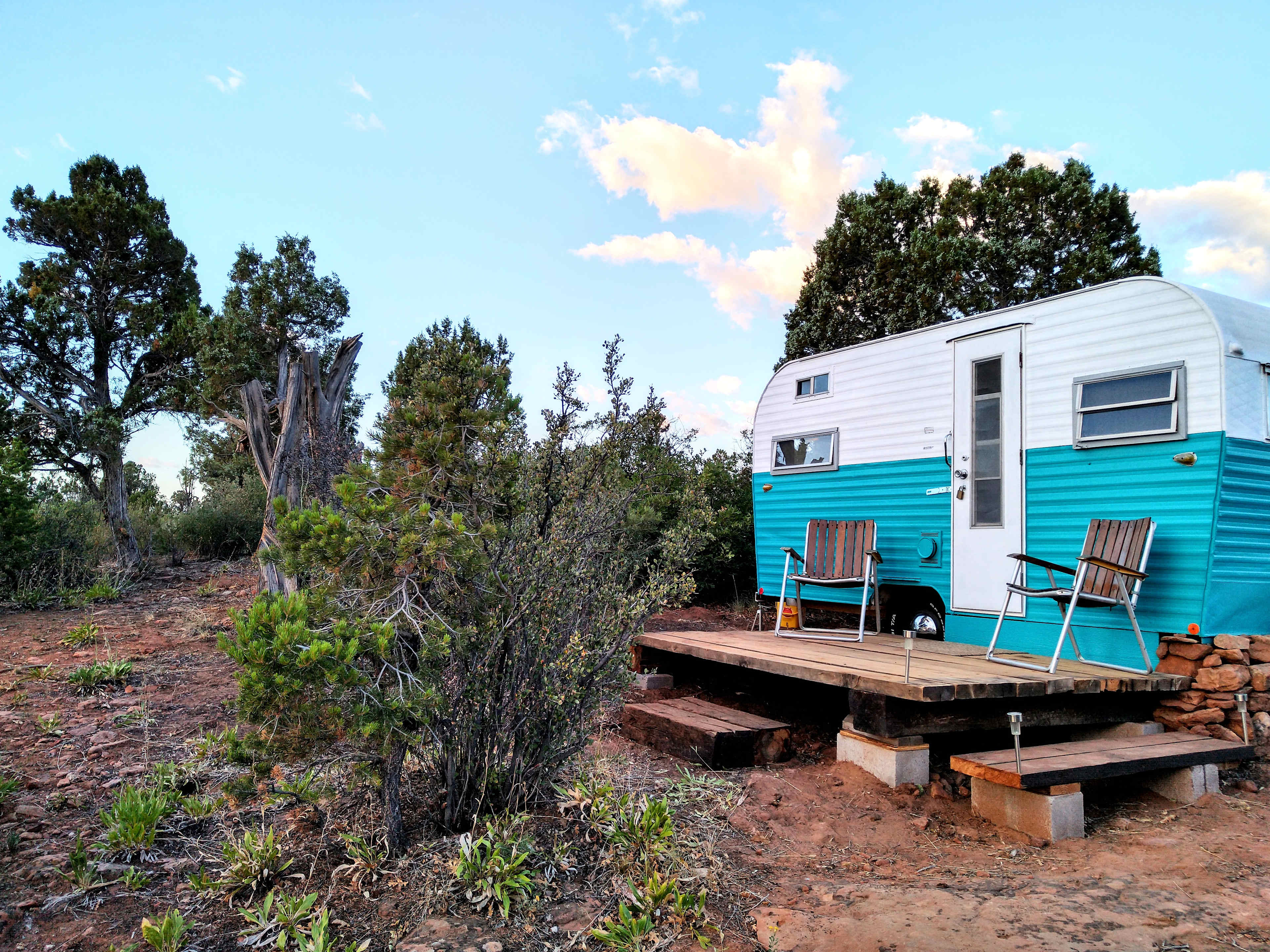 View walking up to your Indian Feather Camper