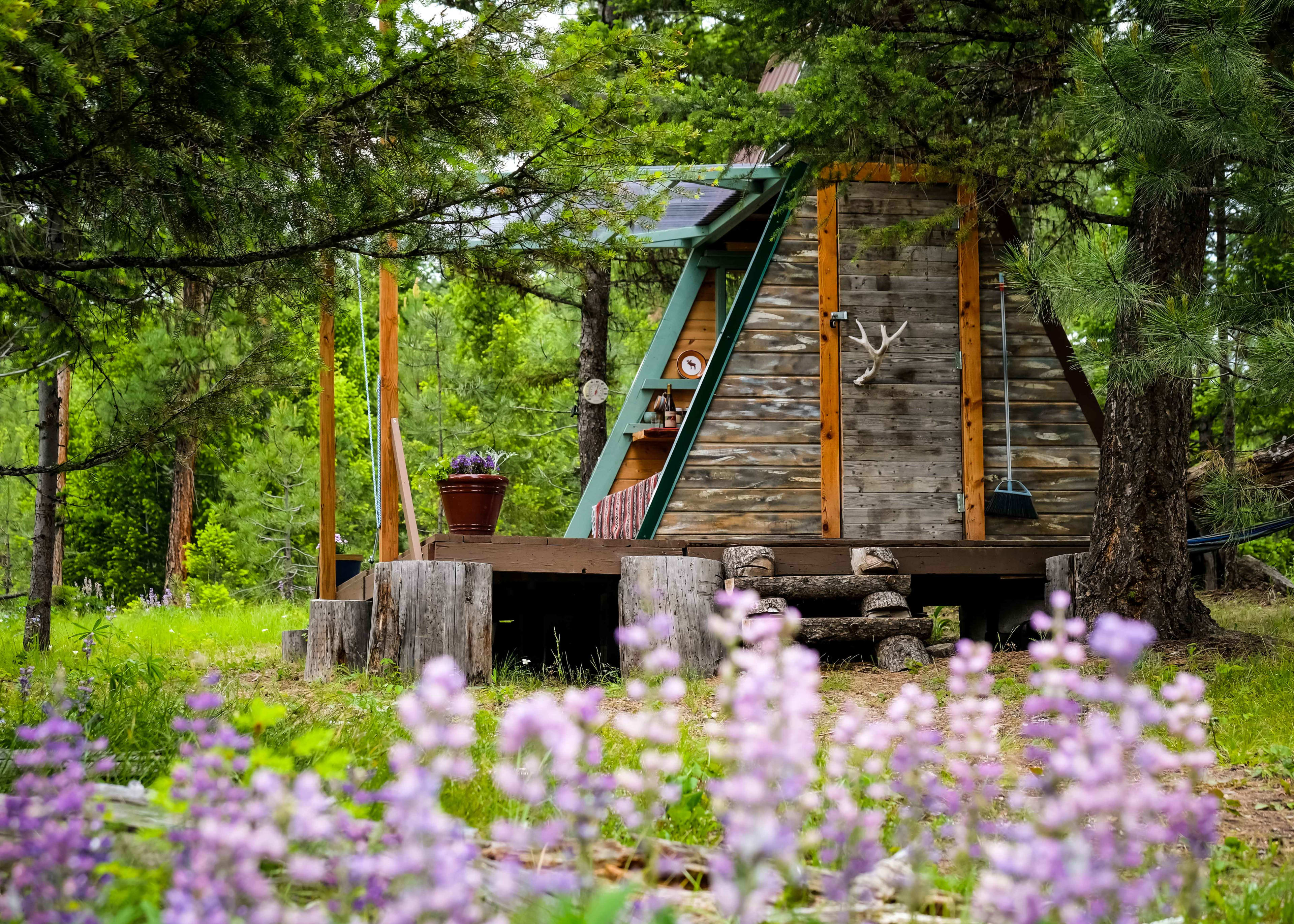 Transforming 80 square feet A-frame is ready to welcome you with her coziness. Can you handle it?