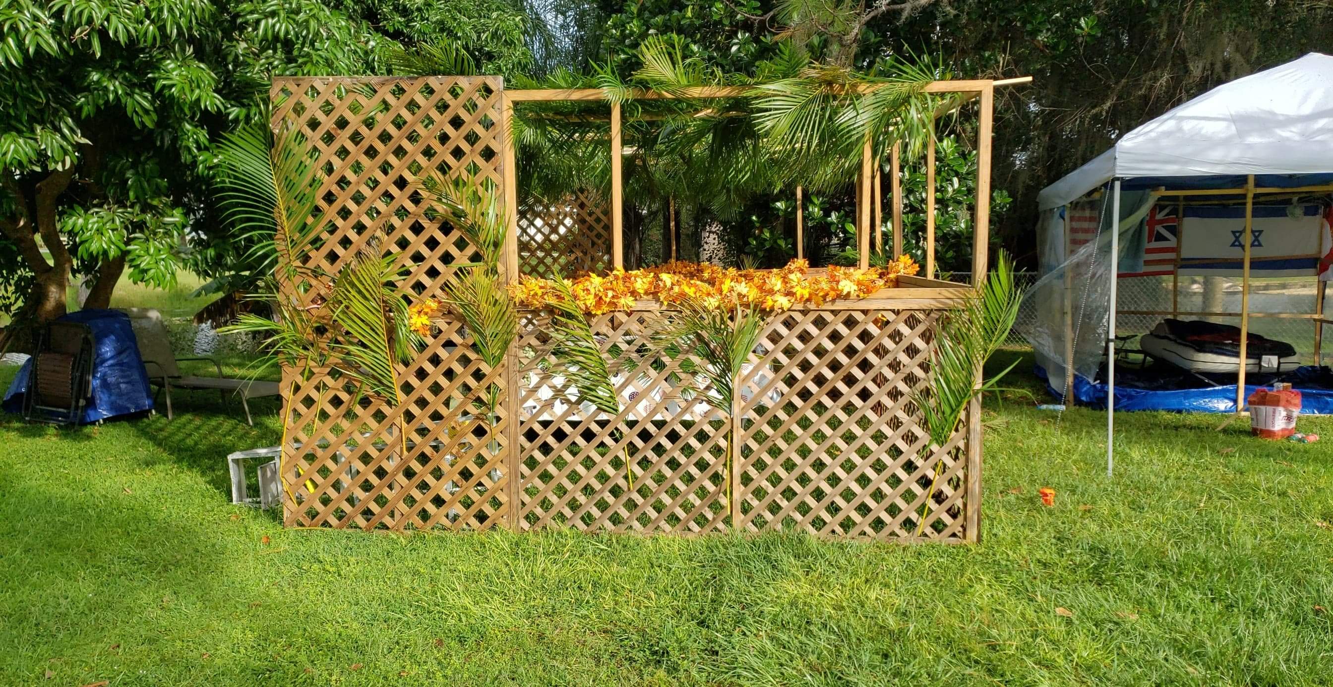 Our sukkah for the Feast of Tabernacles!
