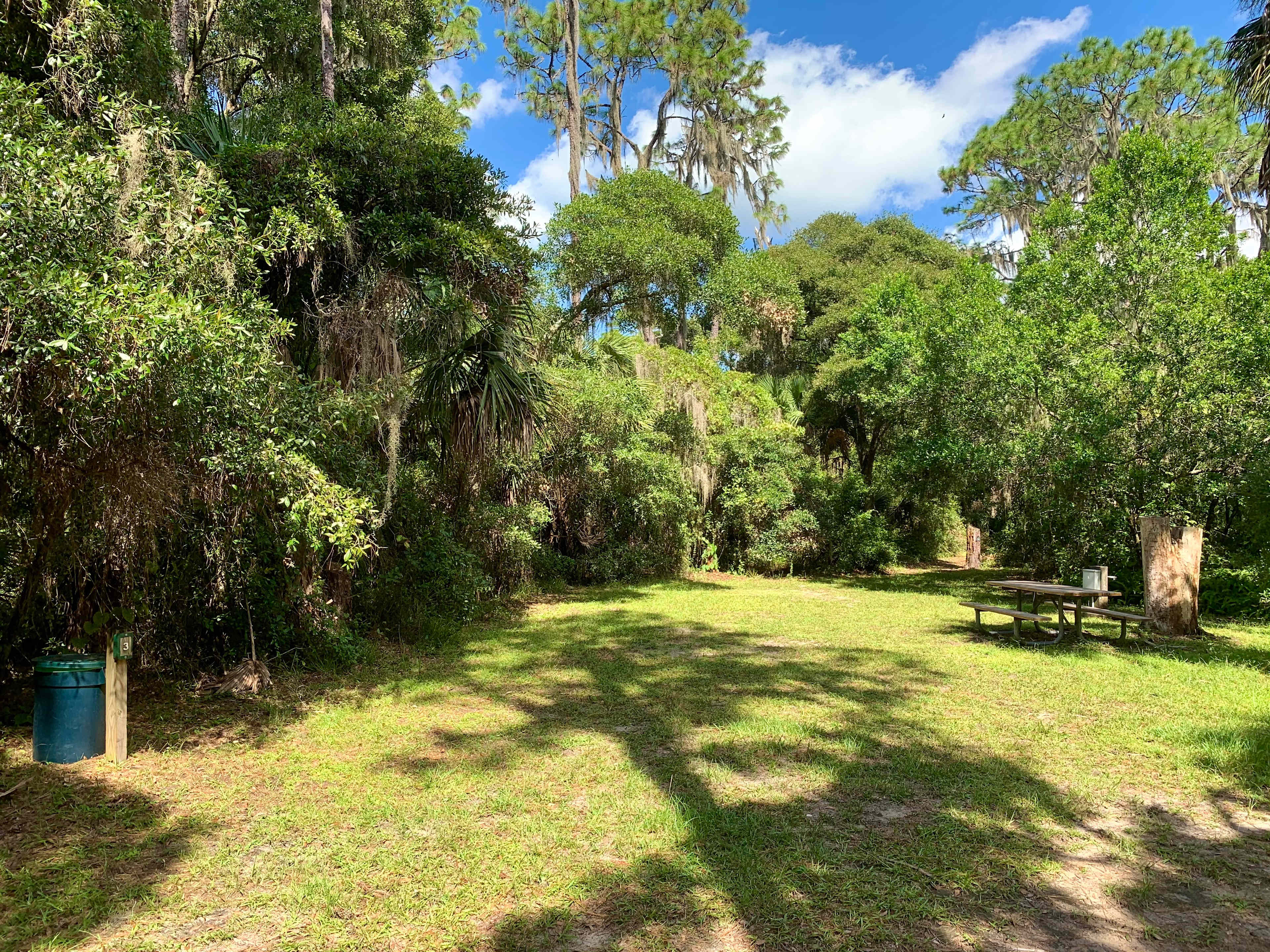 RV Site #3. 
Accommodates up to 40 ft RV with water/electric/sewage. 