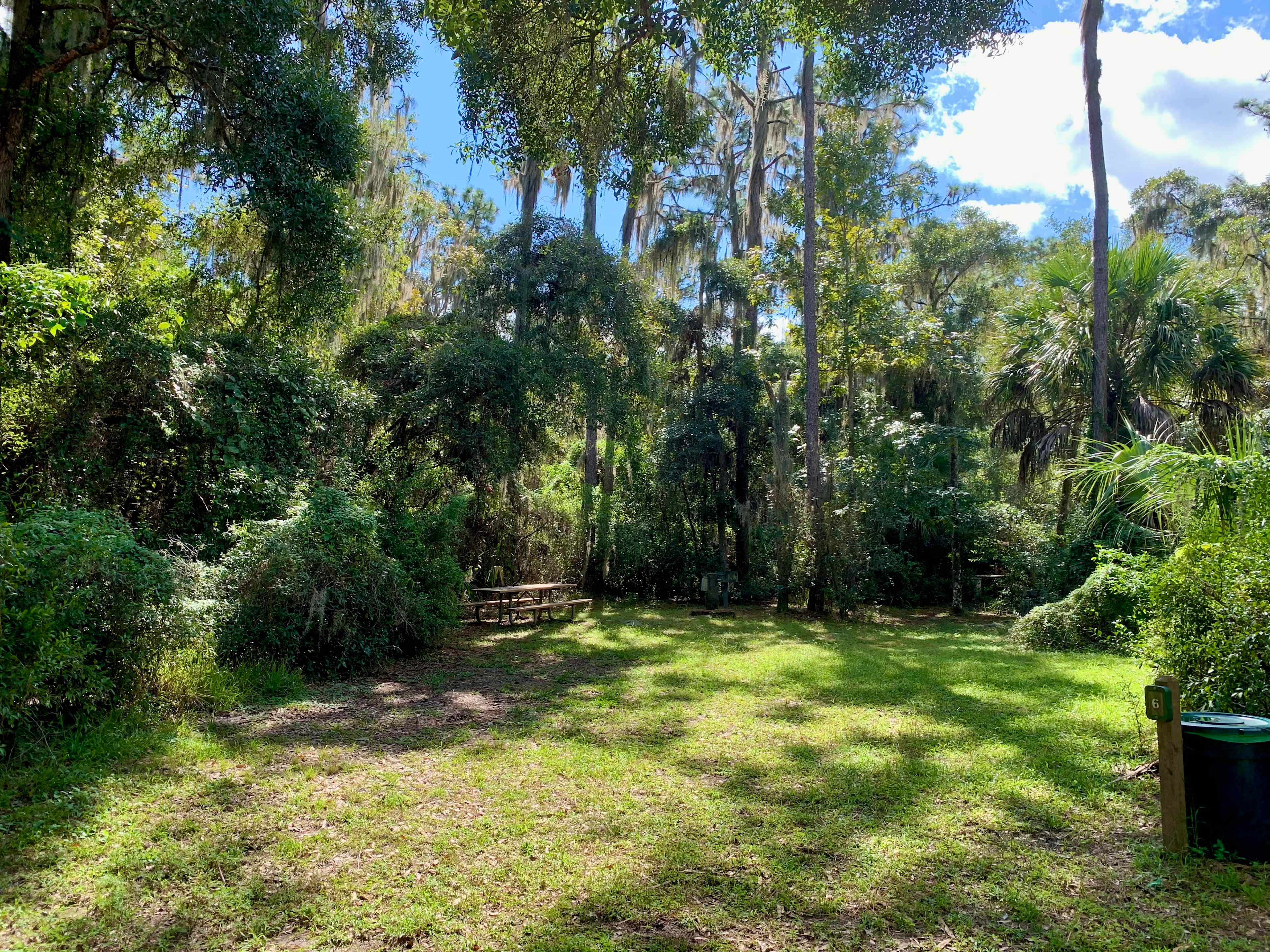 RV Site #6. Accommodates up to 40 ft. RV with water/electric/sewage.