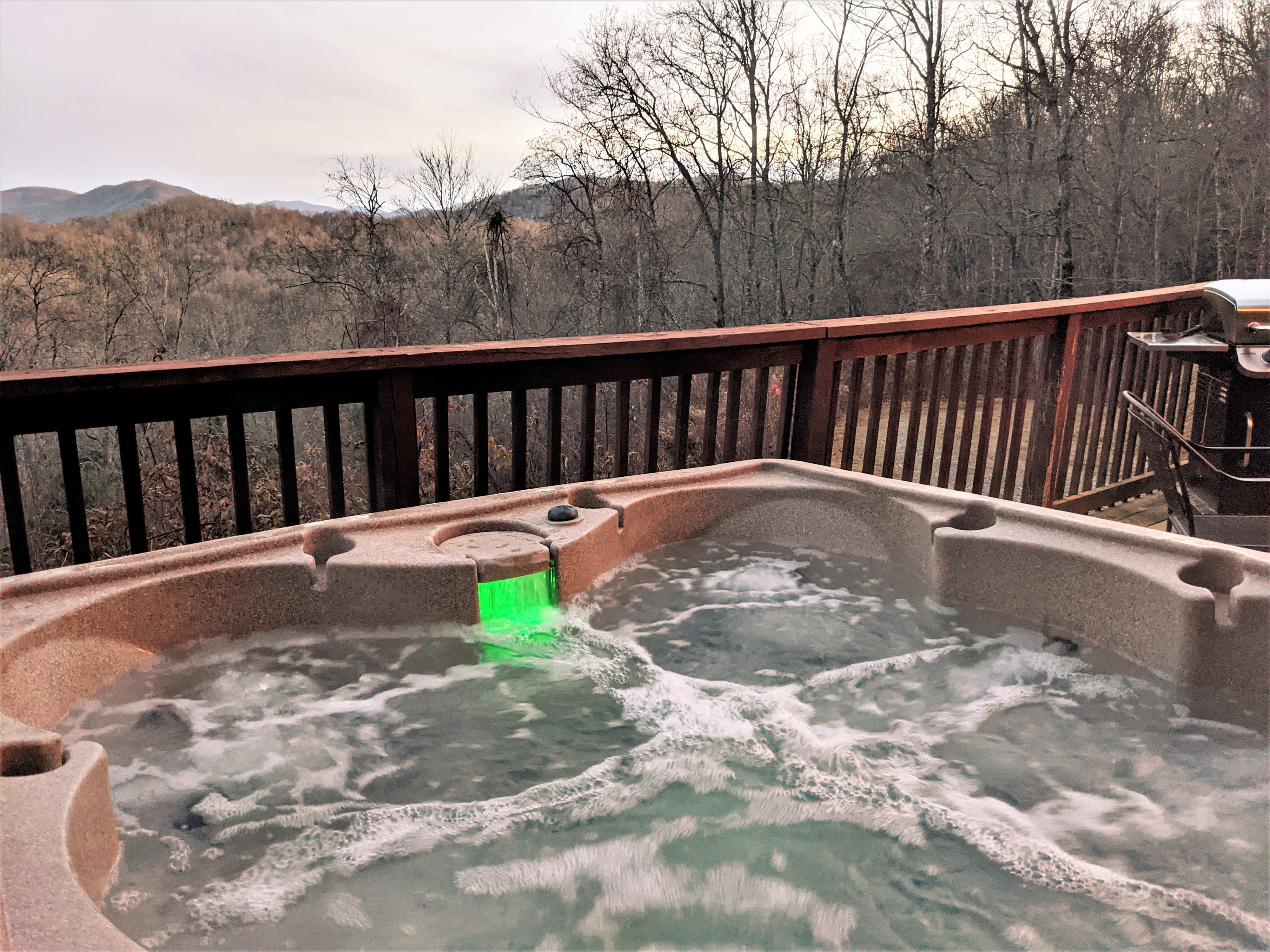 The LED in the Hot Tub adds a little ambiance - though you'll probably be lost in the view of the stars and the setting sun.