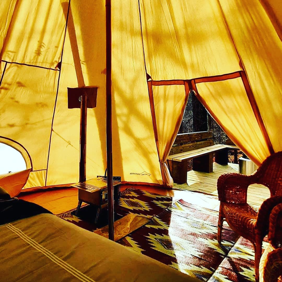 Canvas Bell Tent with Woodstove