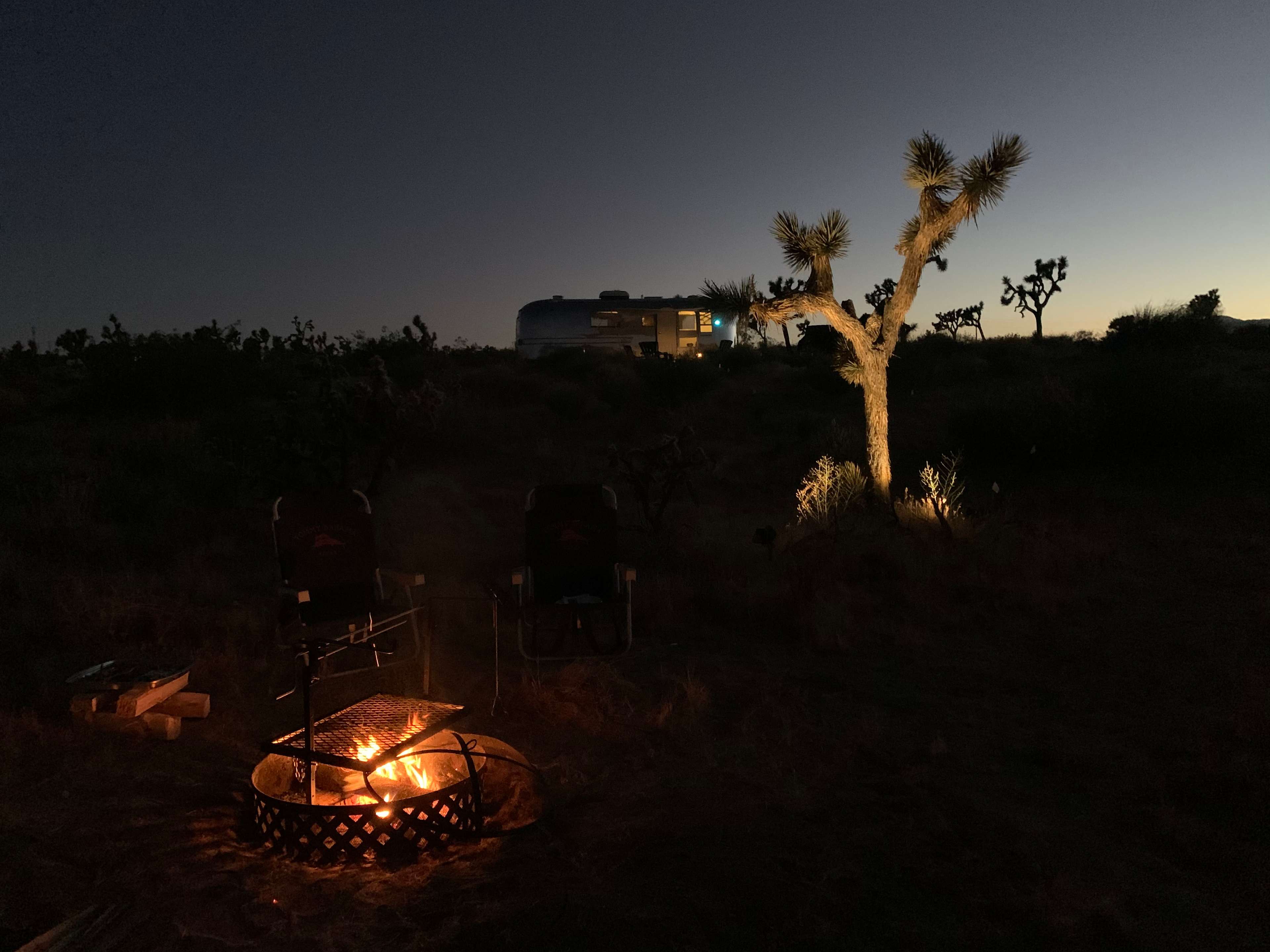 campfire pit available for use along with a cooking grate in the camp. 

*airstream not included