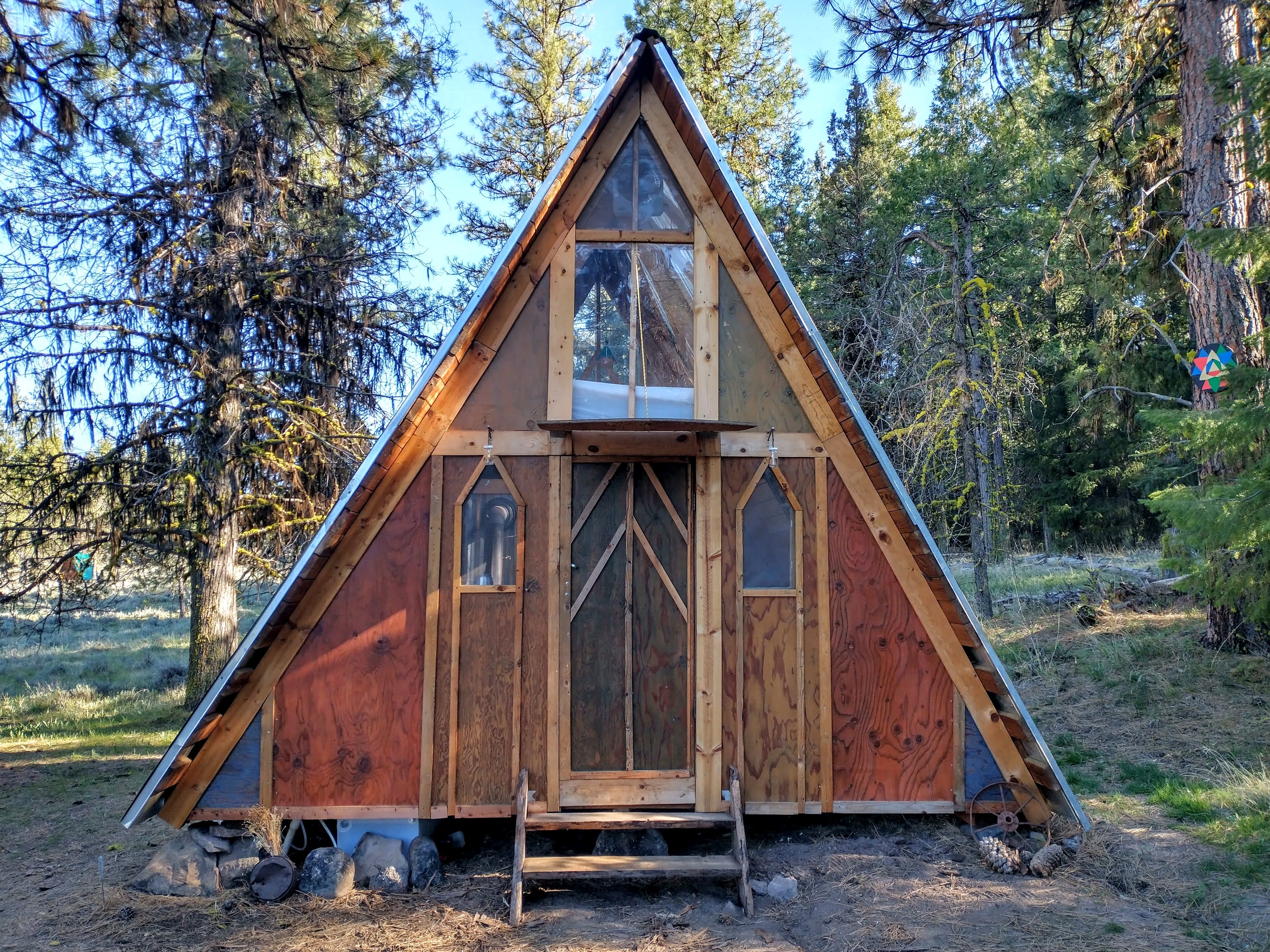 The Snug Shack, built from many reused and hand-milled wood materials. 