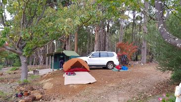 Tent set up on Campground 4