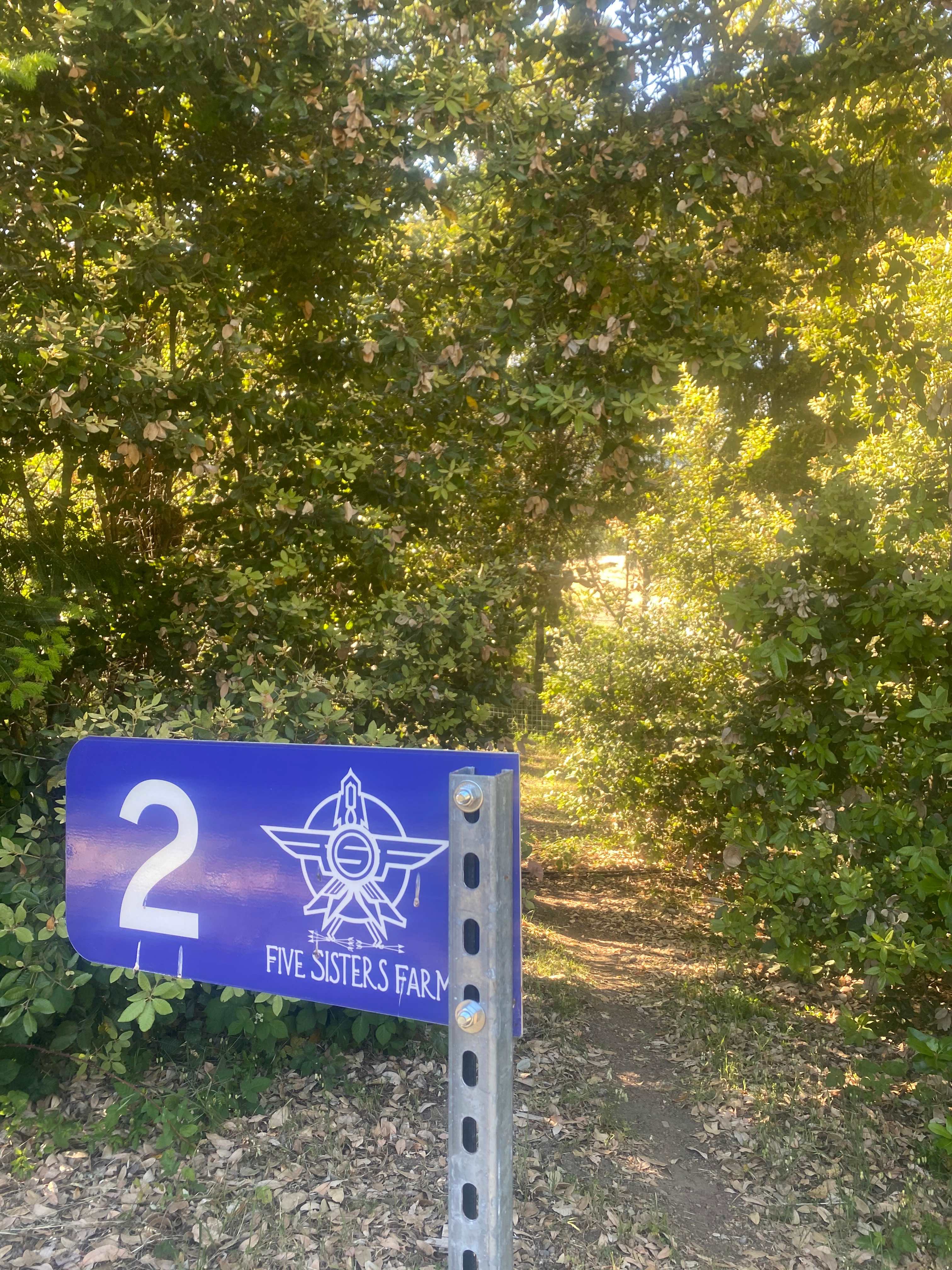 Look for this sign marking the walk way to campsite 