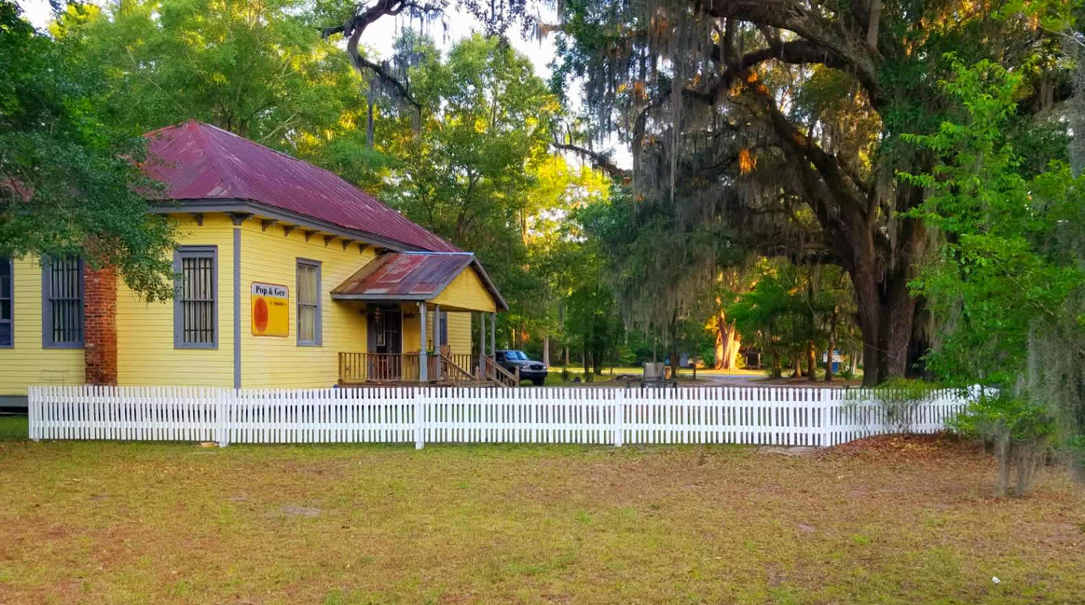 Look for the white picket fence!
