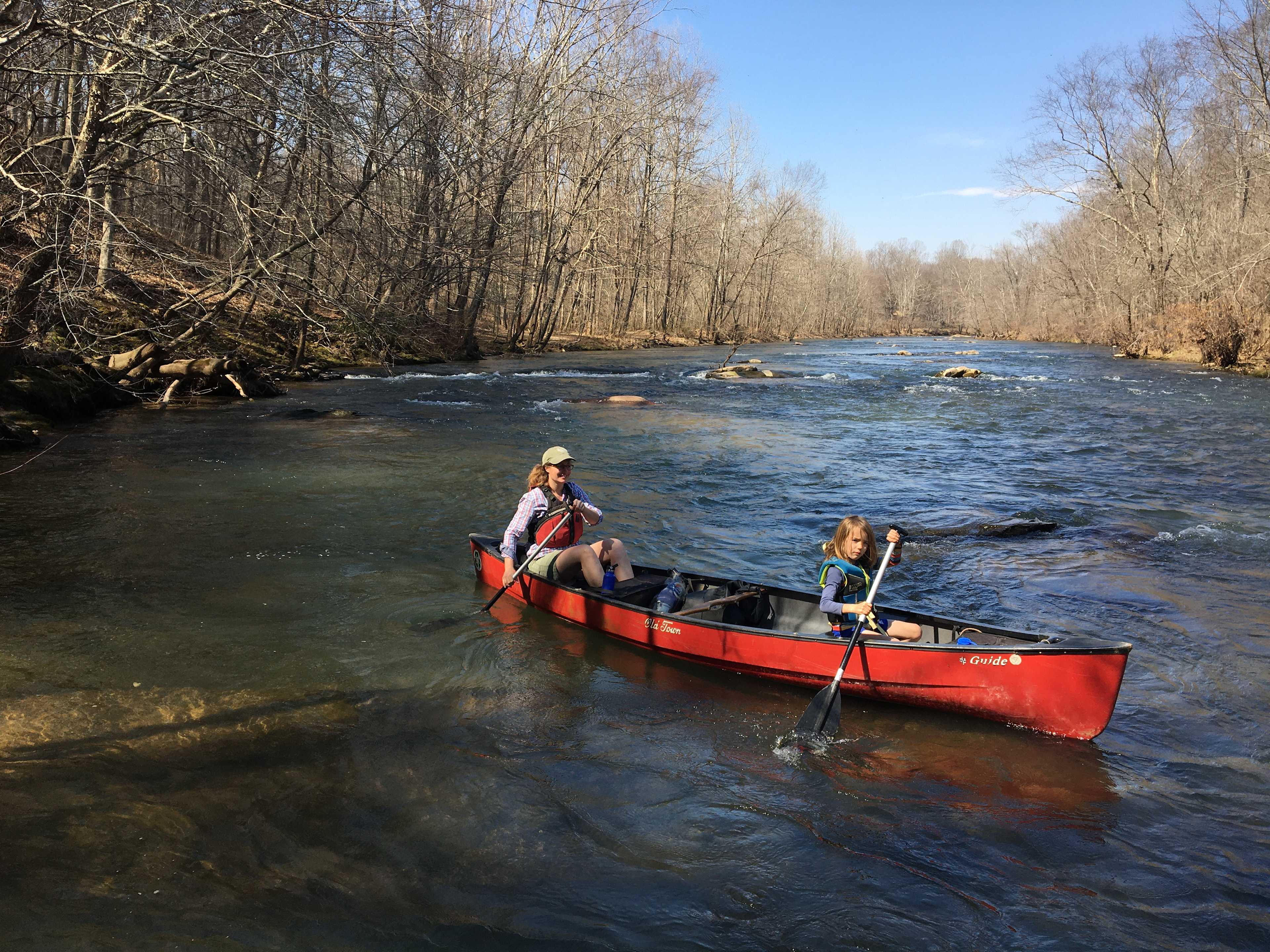 Mom and Son paddling team on the river!