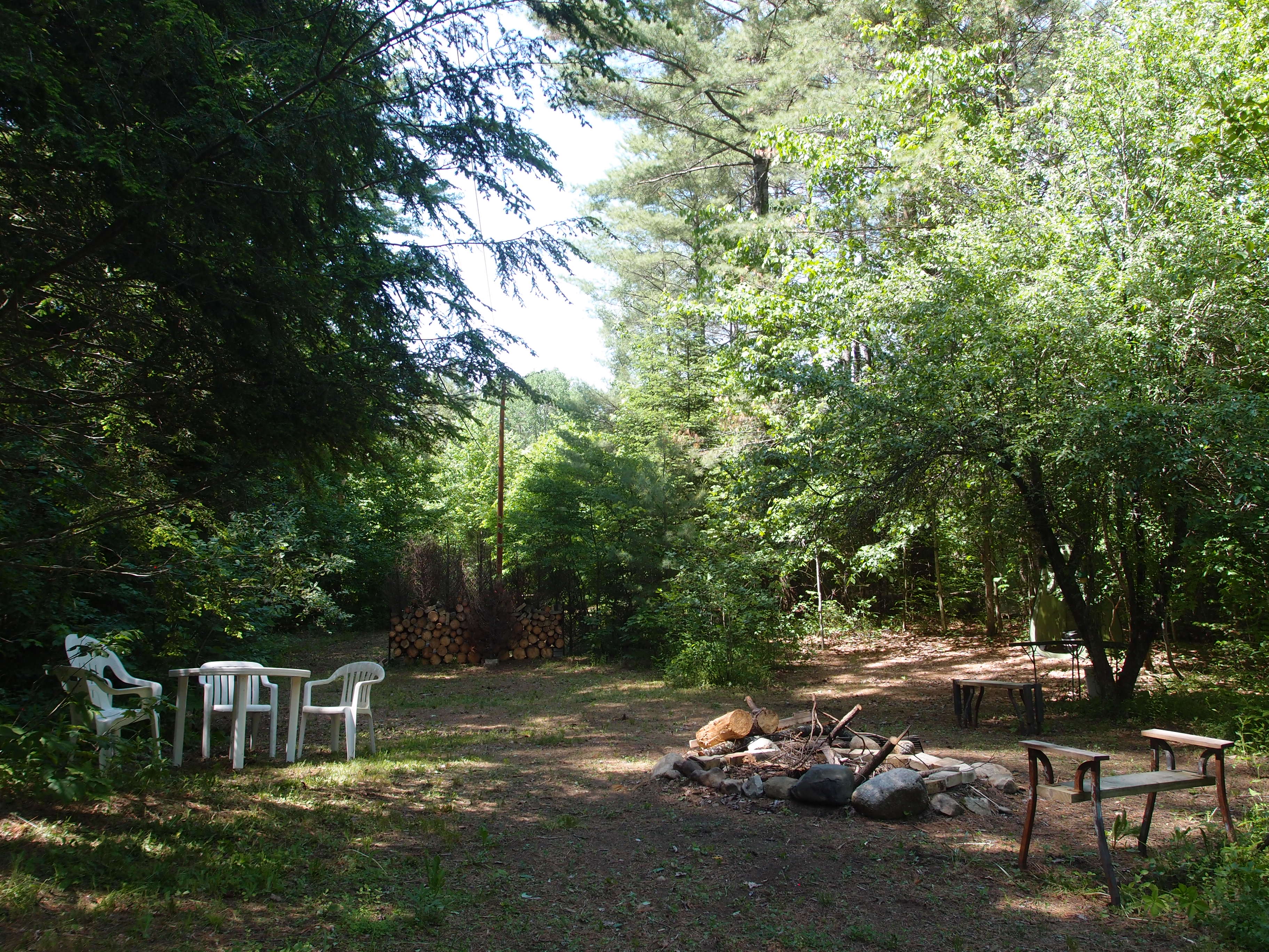 Site #2 - WOODLAND plenty of room for 3-4 tents with the largest fire pit
