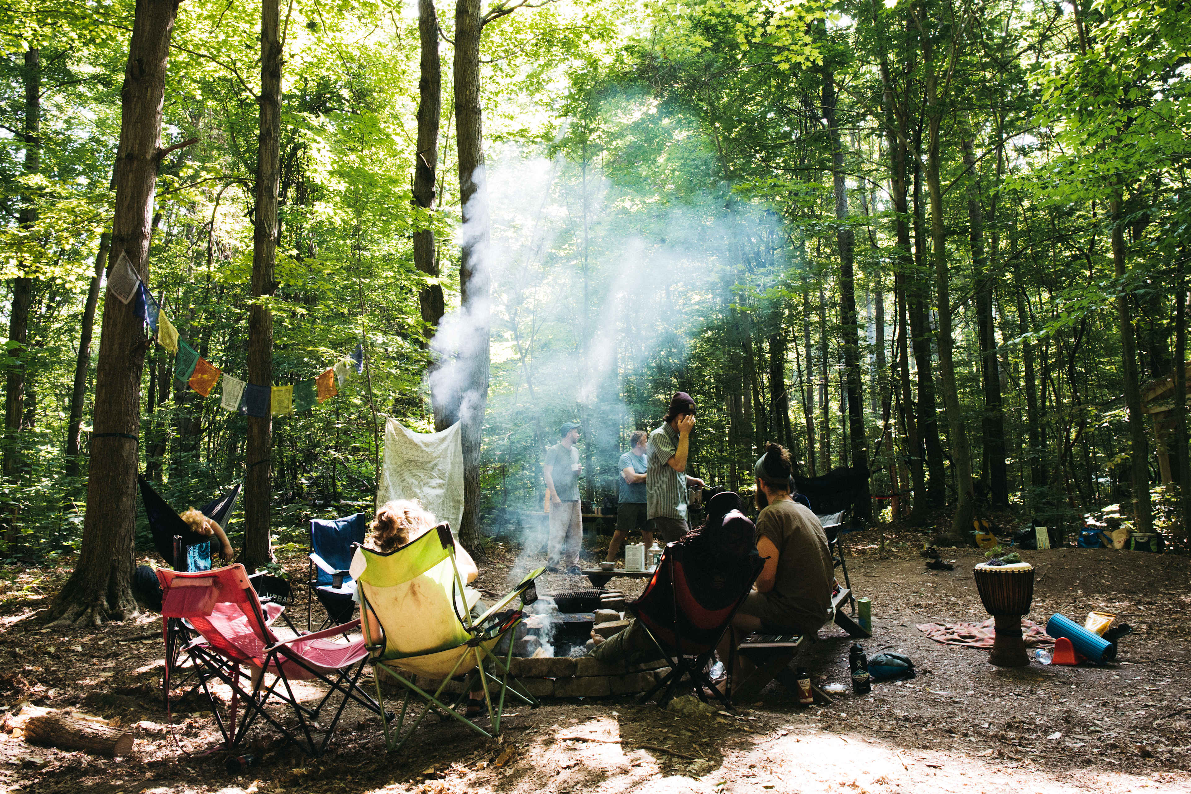 Breakfast fires with friends. 